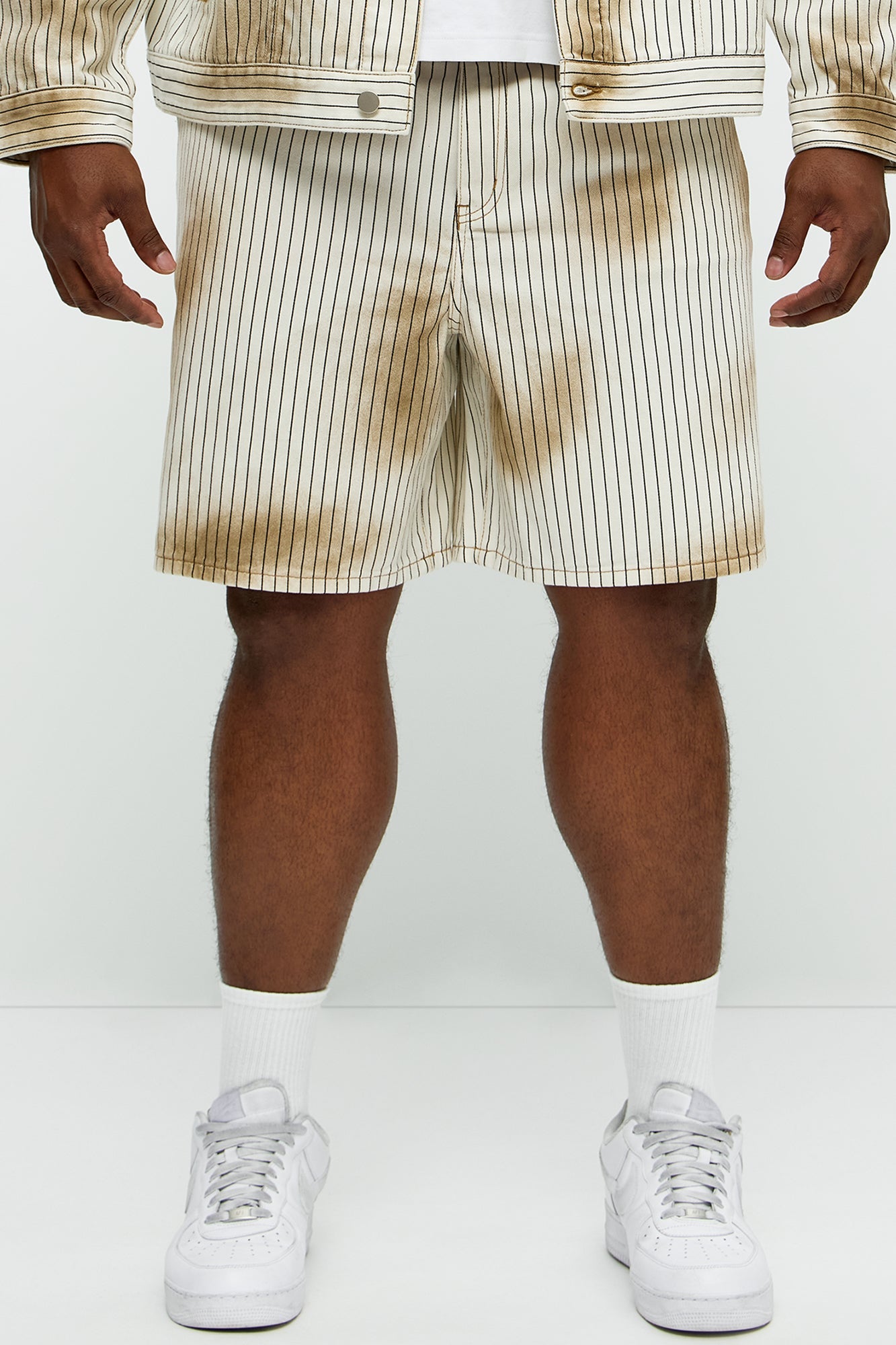 Byron Striped Relaxed Shorts - Cream/combo