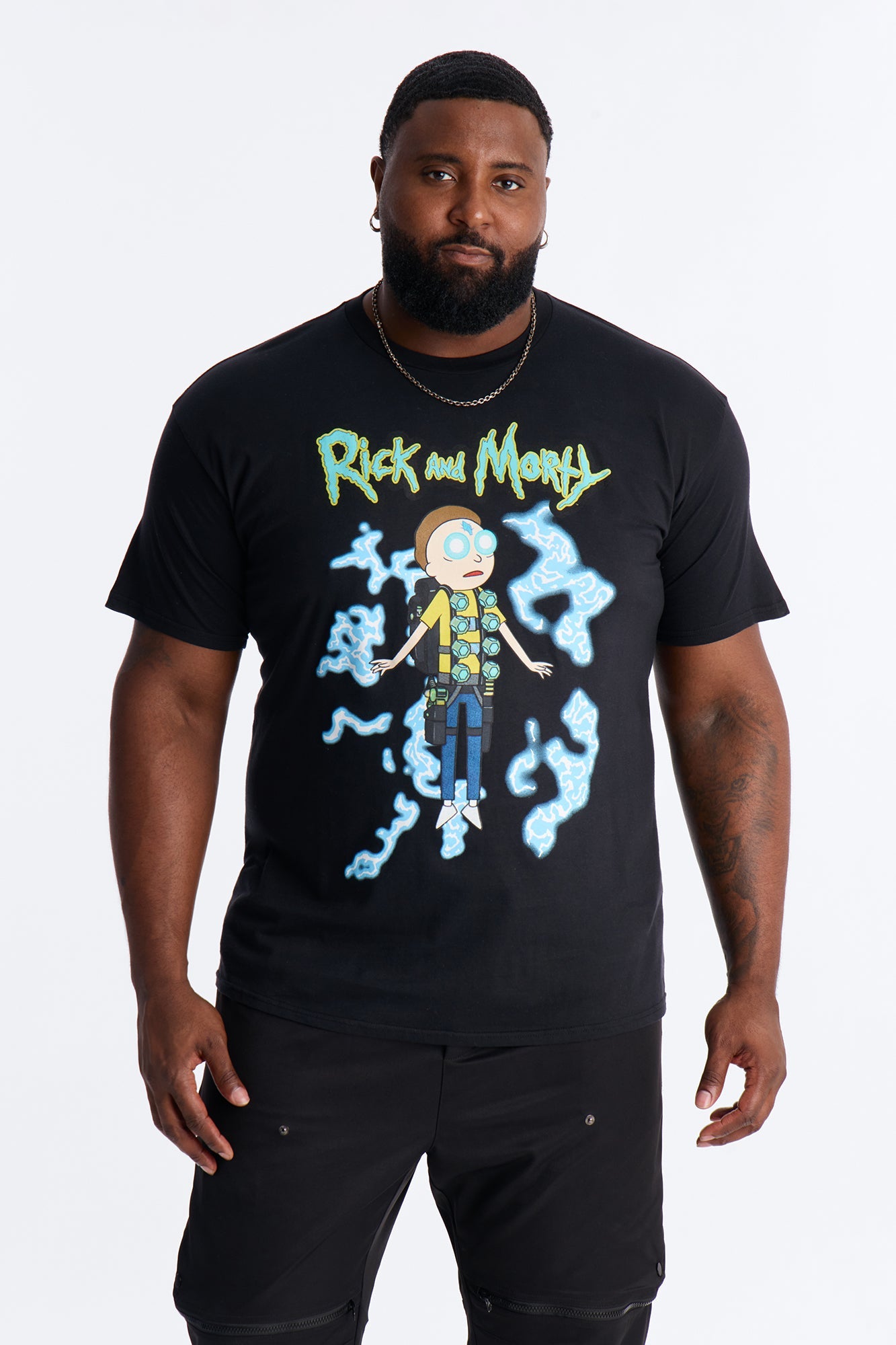 Rick And Morty RICK HAS THE POWER Short Sleeve Tee - Black