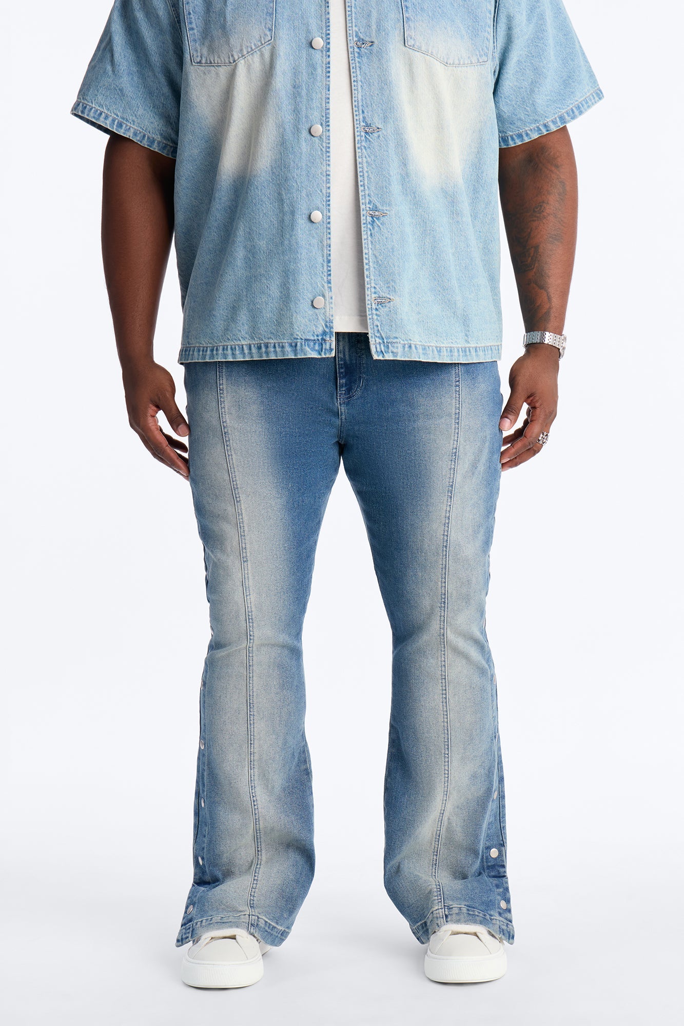 Stacked Skinny Flare Lockdown Jean - Light Wash