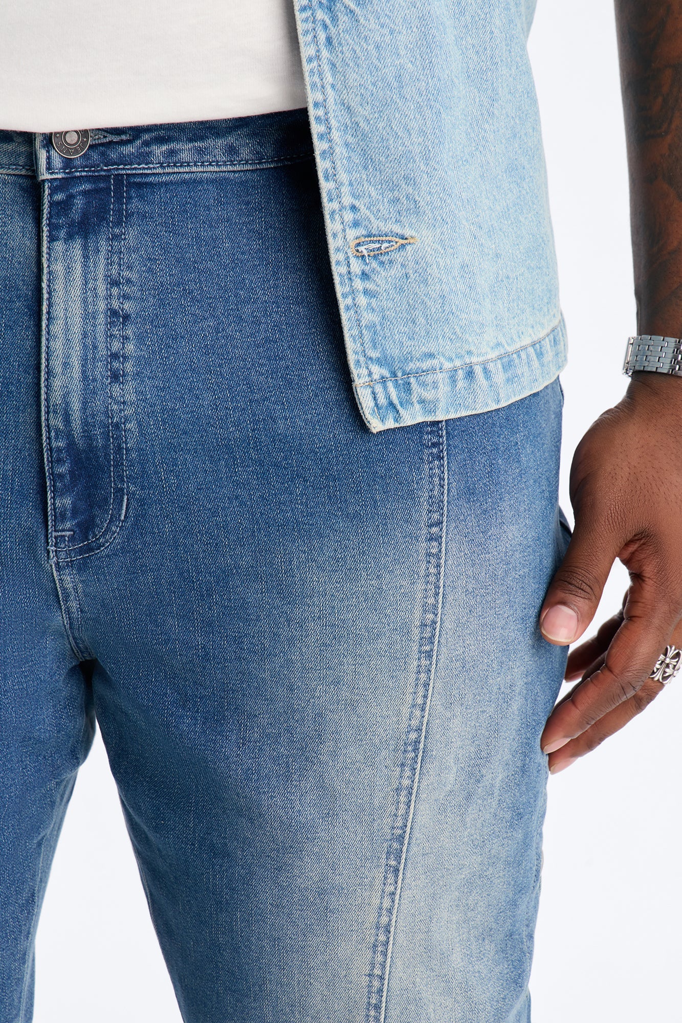 Stacked Skinny Flare Lockdown Jean - Light Wash