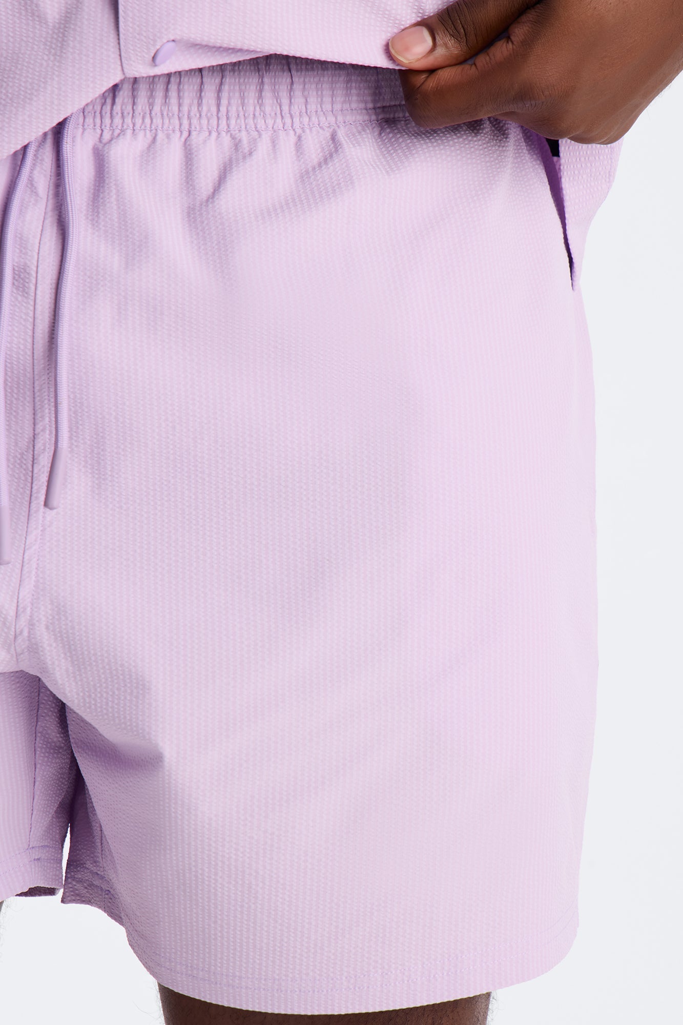 Seersucker Swim Trunk 6″ - Lavender