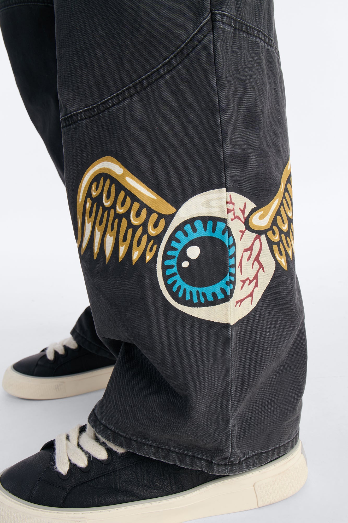 Von Dutch Baggy Flying Eyeball Jean - Black Wash