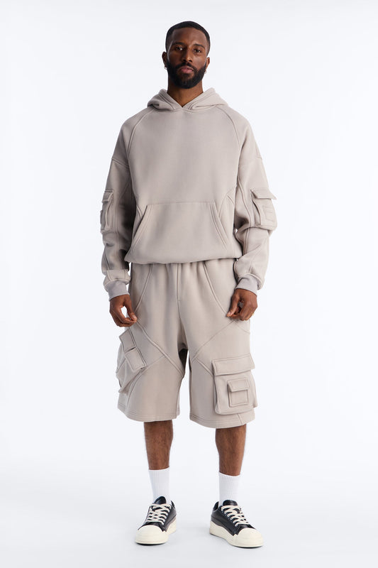 Baggy Chaos Cargo Sweatshort - Grey