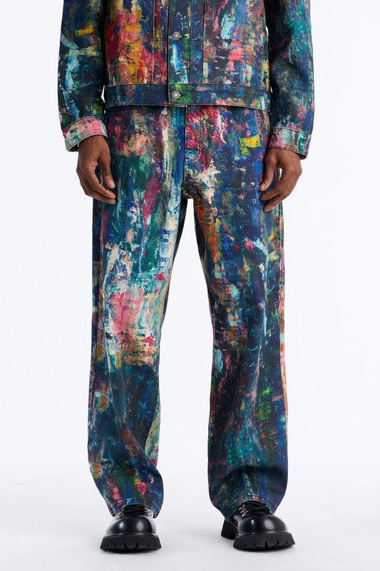 Baggy On The Gogh Painted Jean - Multi Color