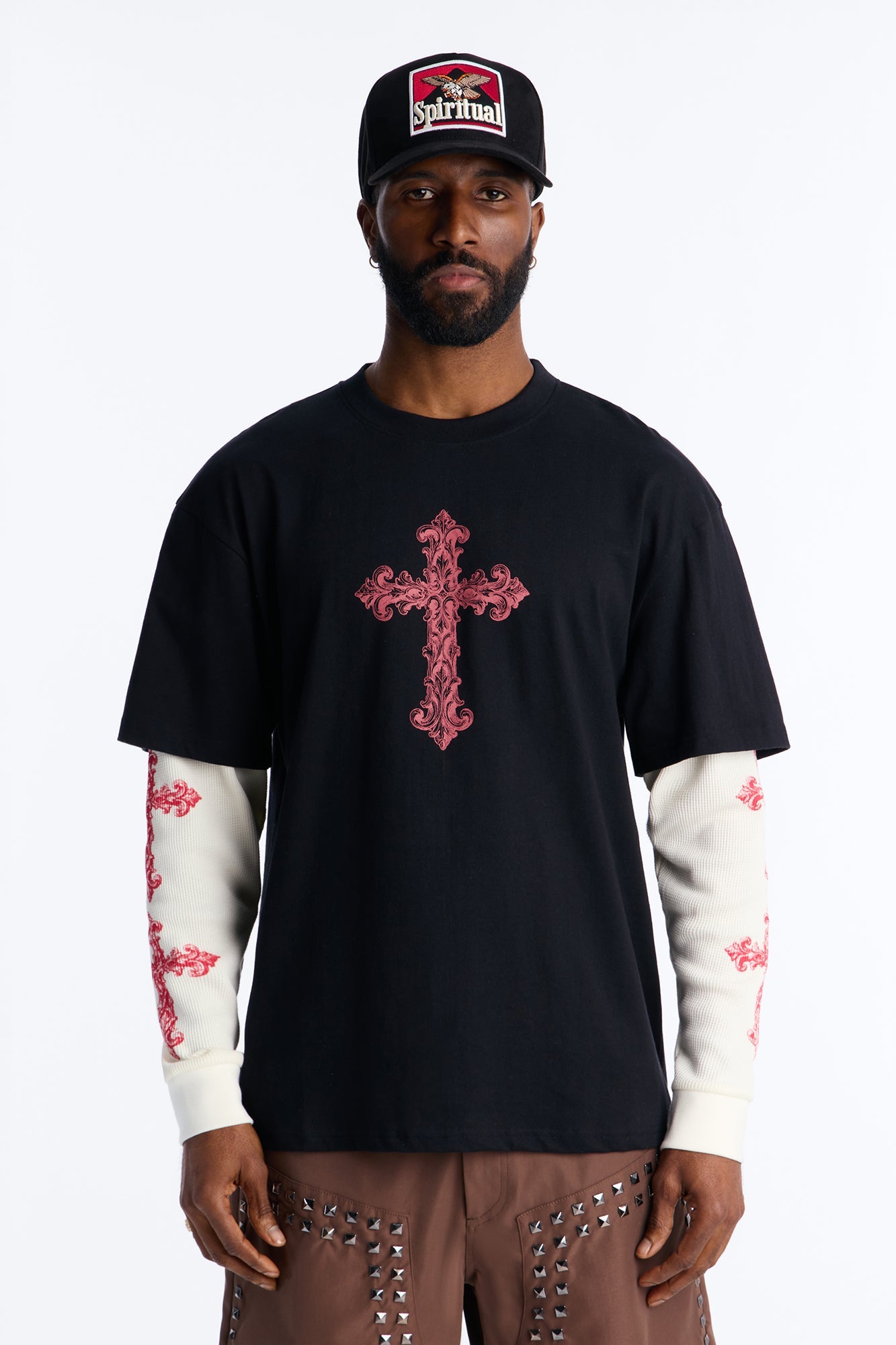 Twofer Through The Looking Glass Long Sleeve Tee - Black