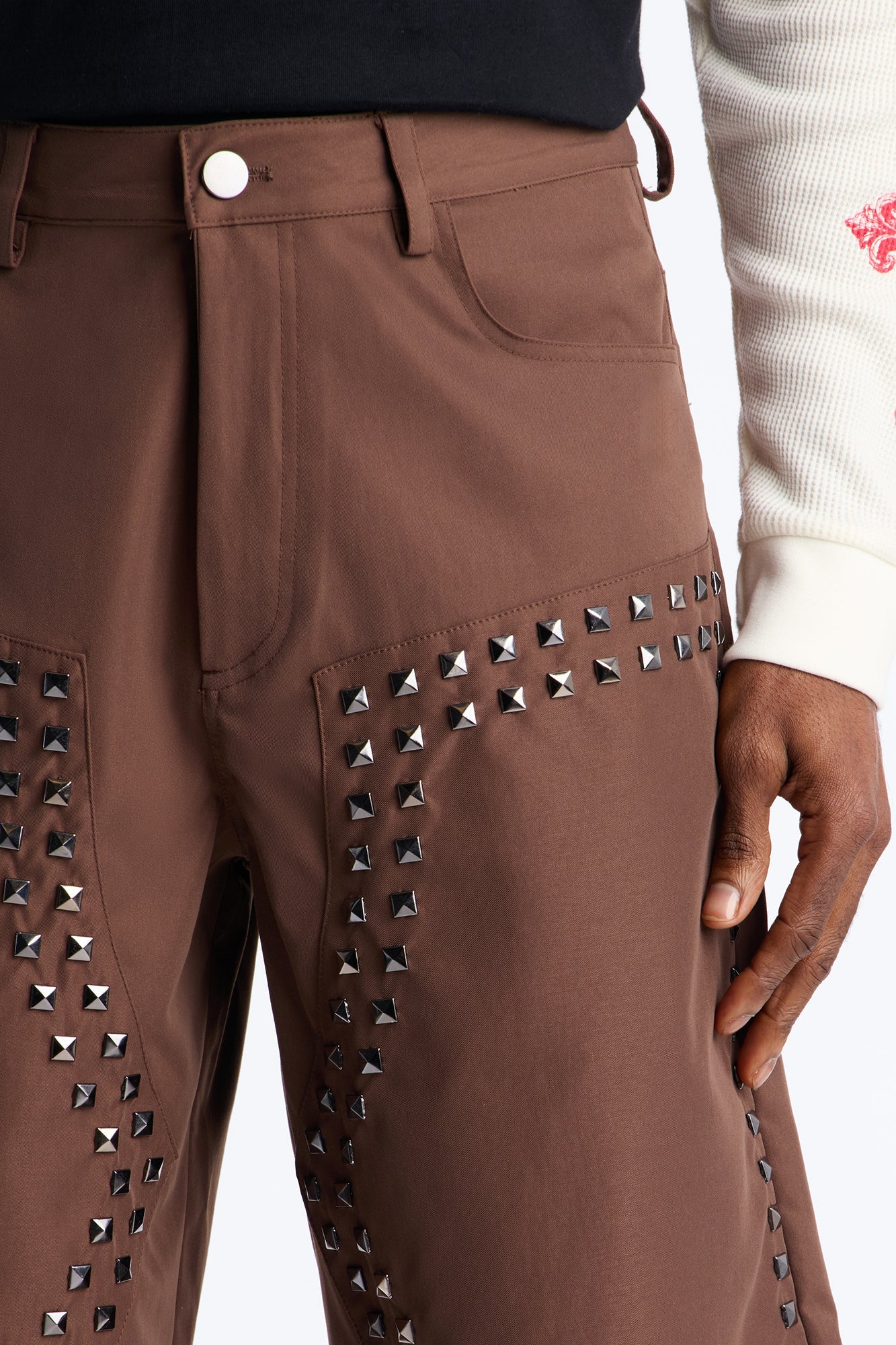 Baggy Silver Springs Studded Short - Brown
