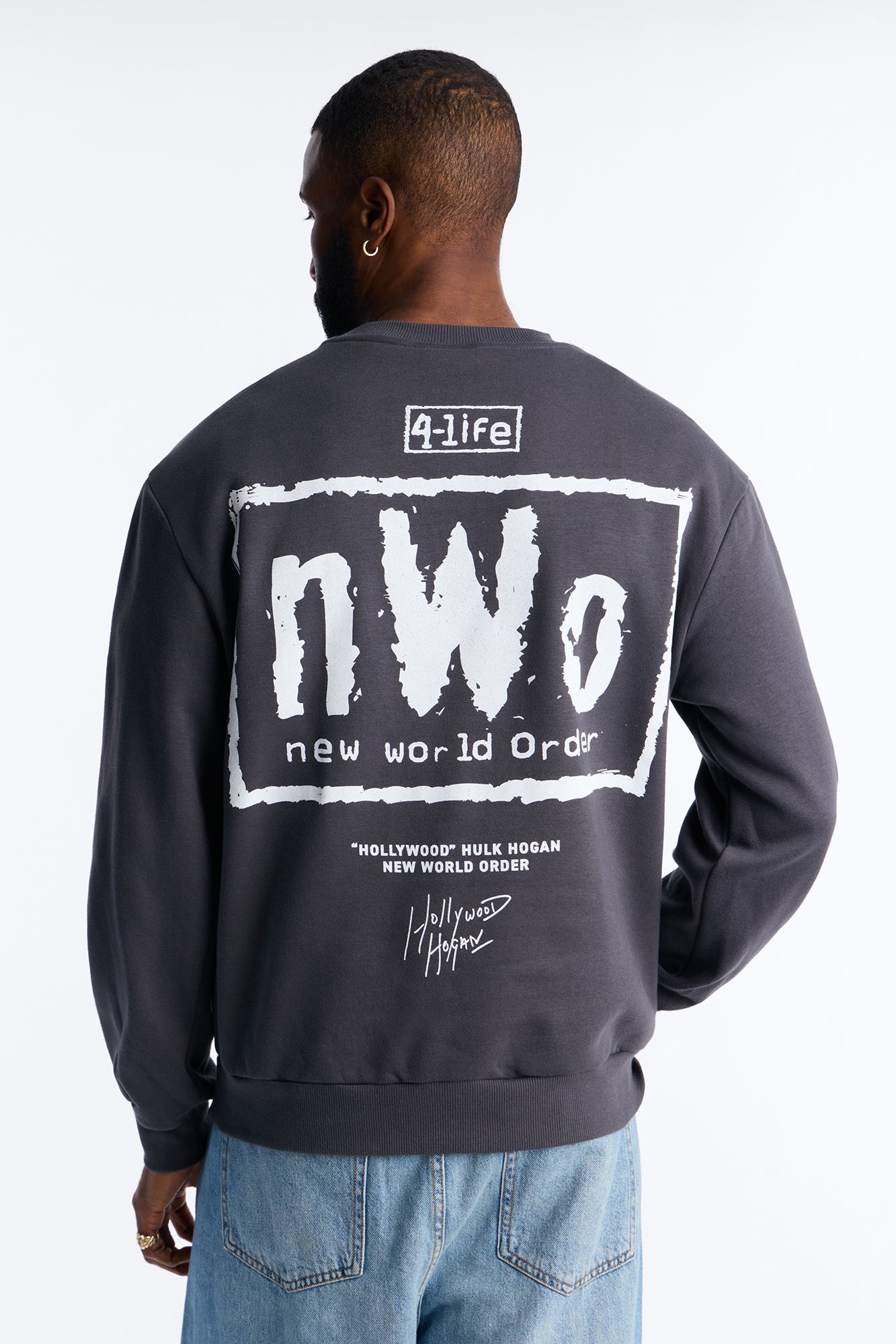 WWE Hulk Hogan NWO Crew Neck Sweatshirt - Charcoal