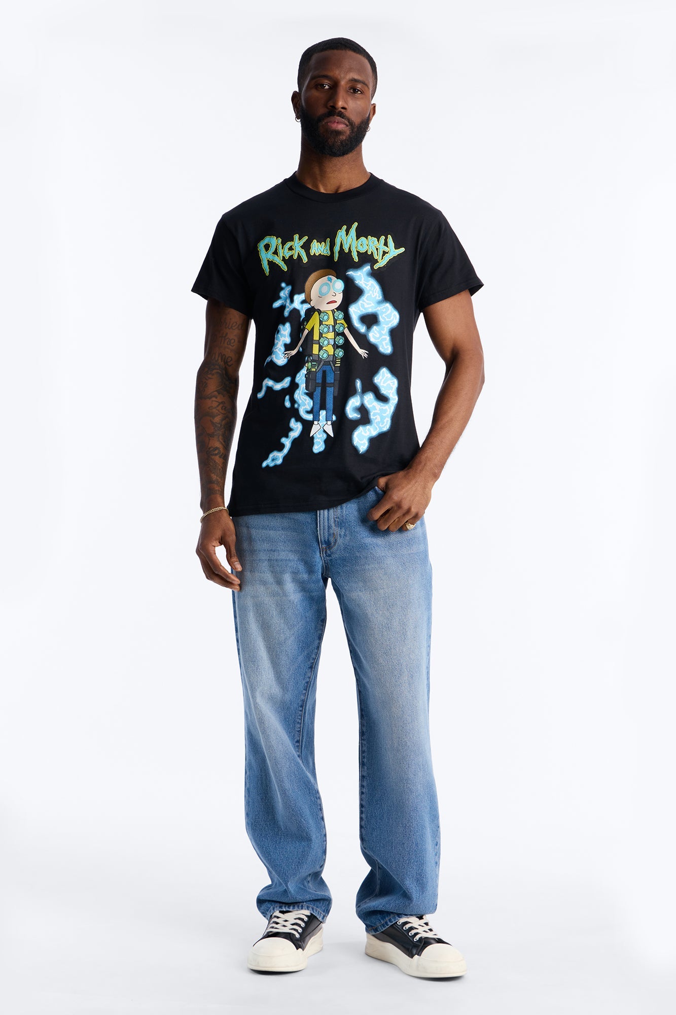 Rick And Morty RICK HAS THE POWER Short Sleeve Tee - Black