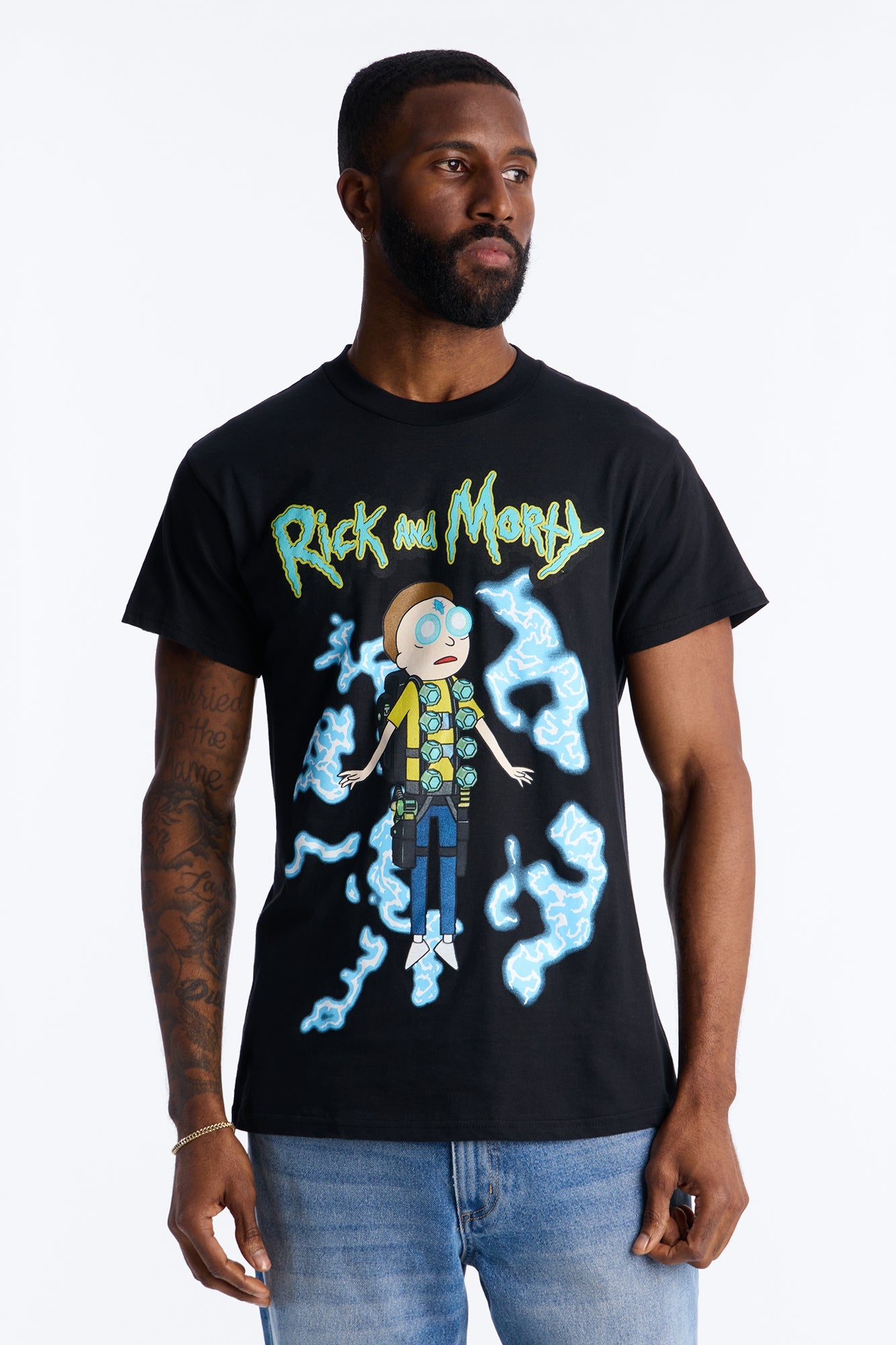 Rick And Morty RICK HAS THE POWER Short Sleeve Tee - Black
