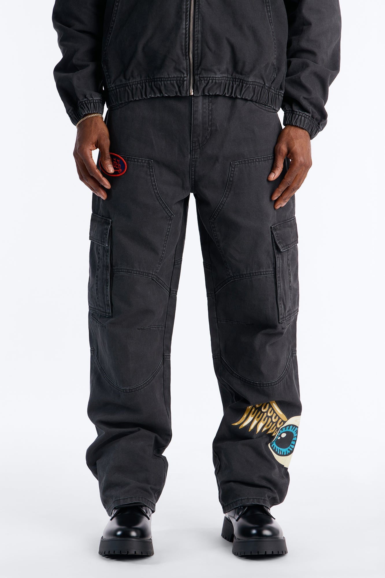 Von Dutch Baggy Flying Eyeball Jean - Black Wash