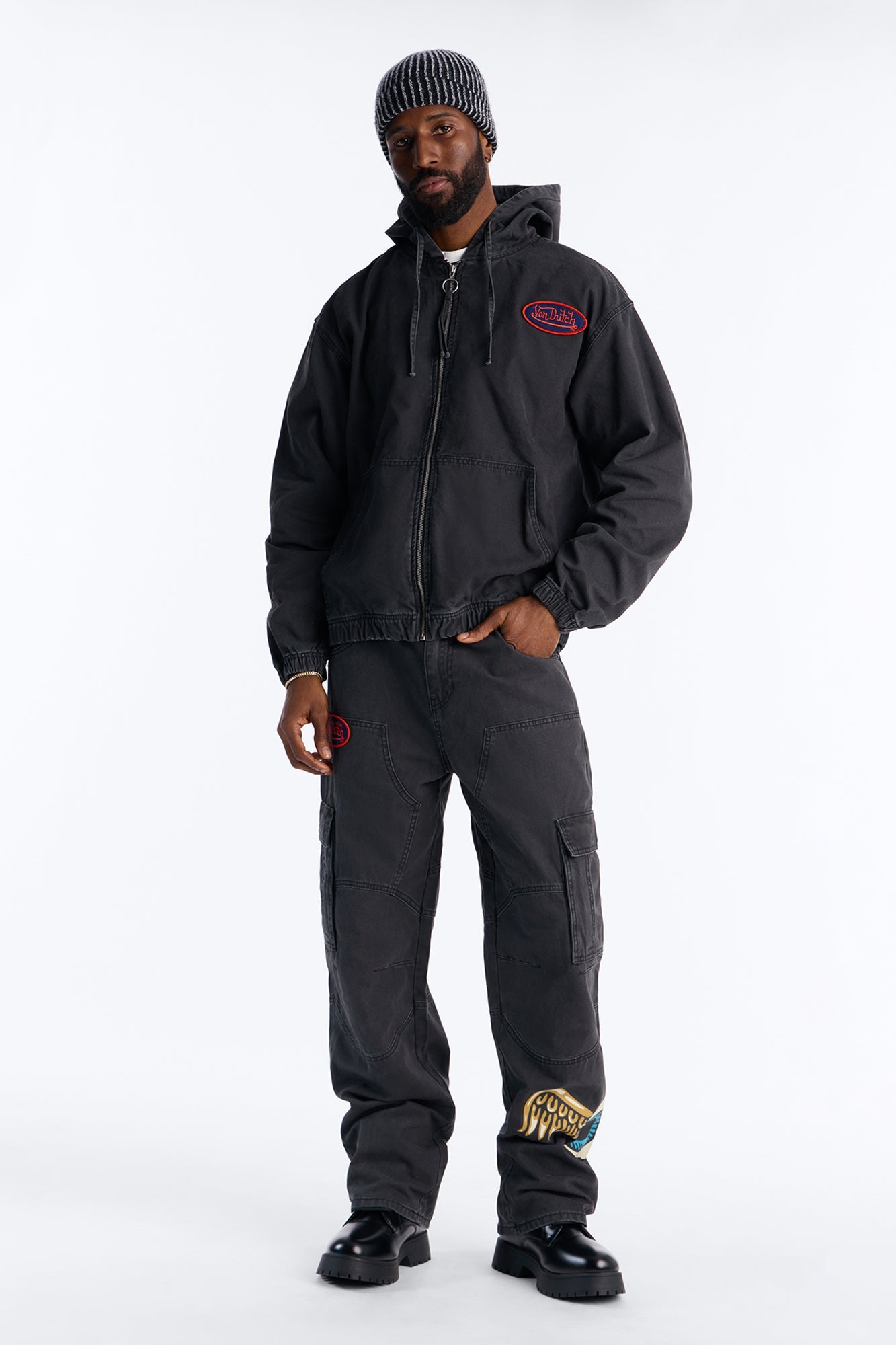 Von Dutch Baggy Flying Eyeball Jean - Black Wash