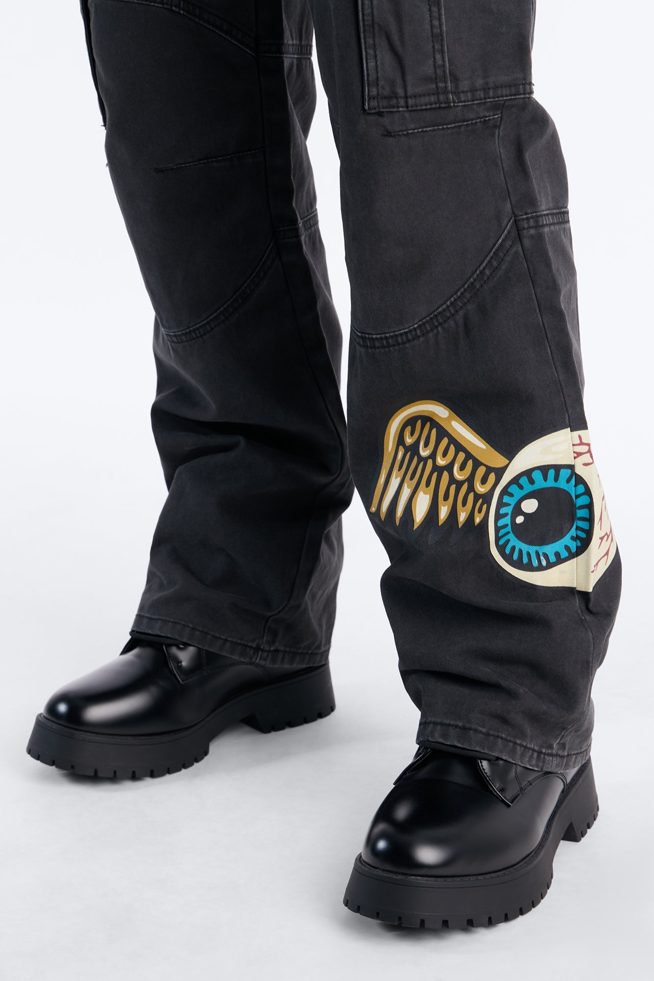 Von Dutch Baggy Flying Eyeball Jean - Black Wash