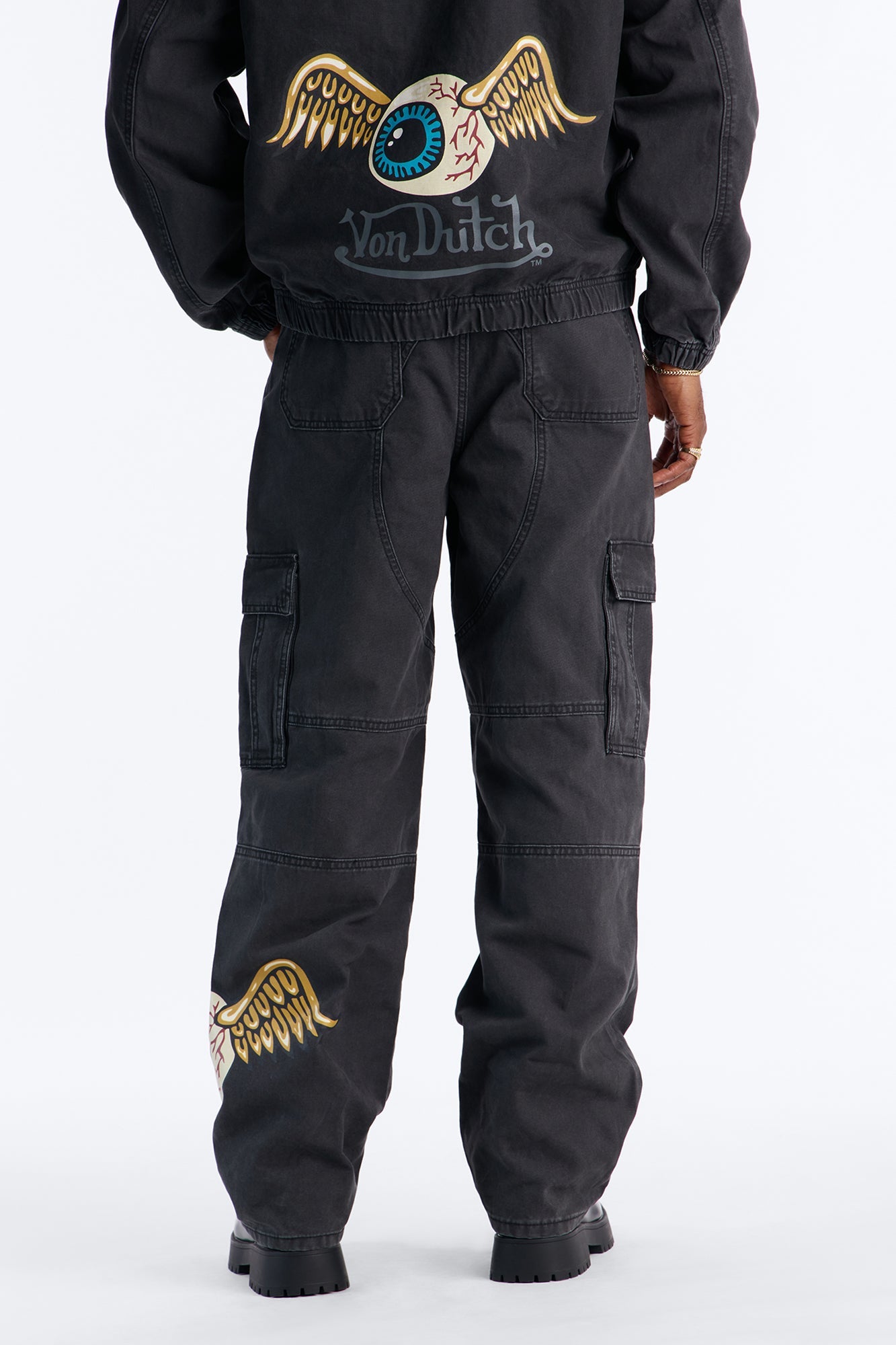 Von Dutch Baggy Flying Eyeball Jean - Black Wash