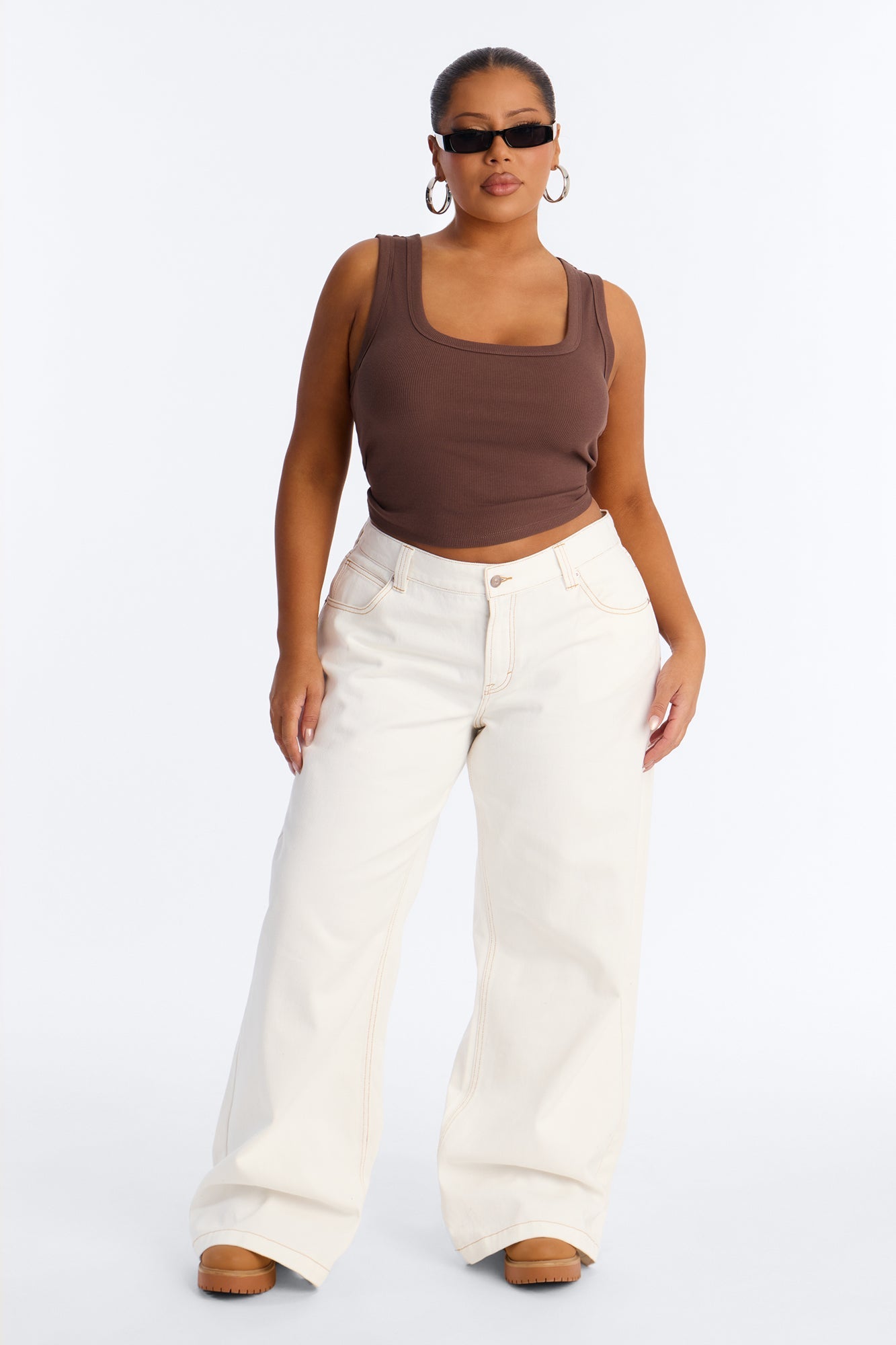 After Hours Low Rise Baggy Jeans - White Fashion Nova