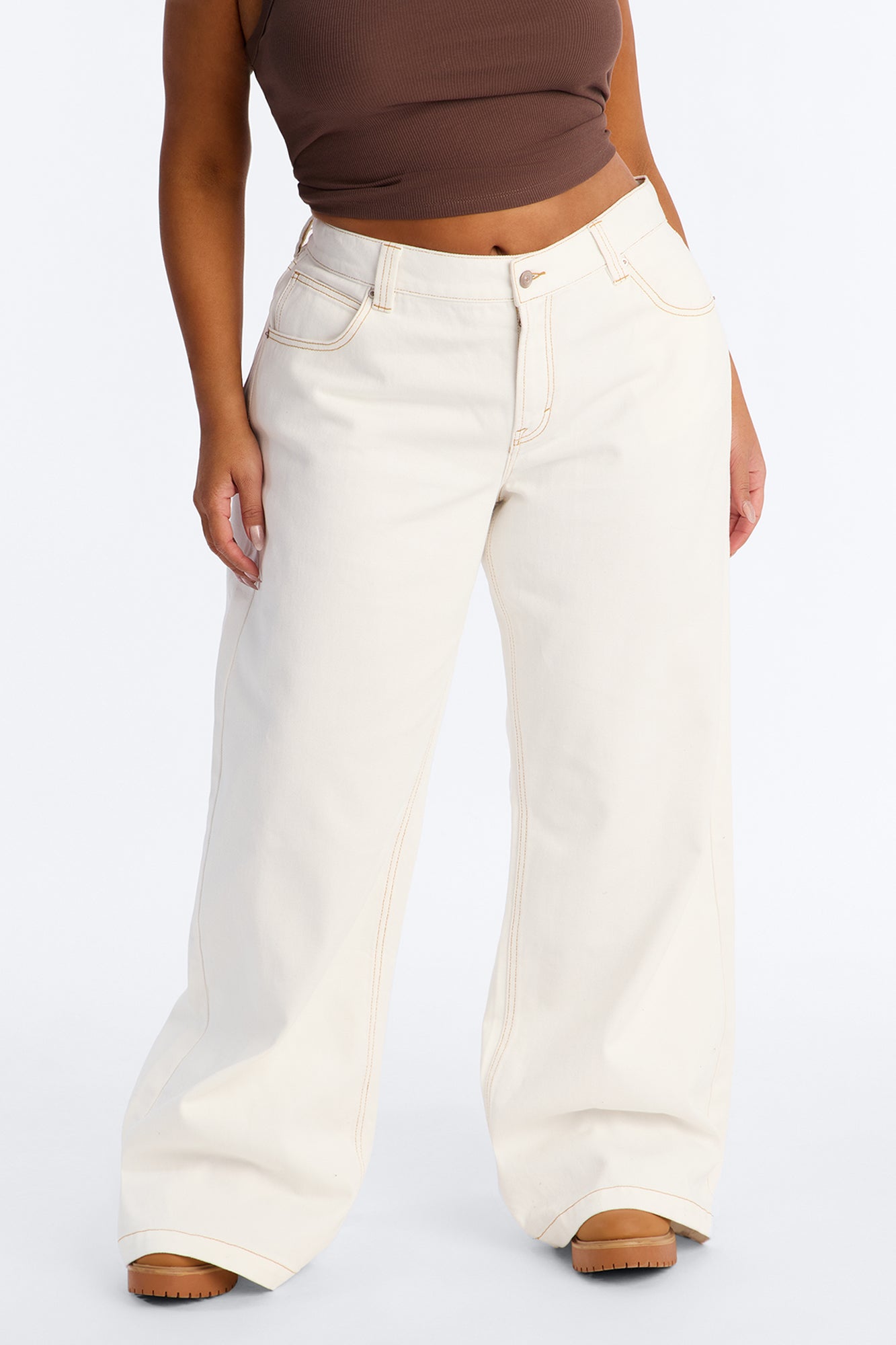 After Hours Low Rise Baggy Jeans - White Fashion Nova