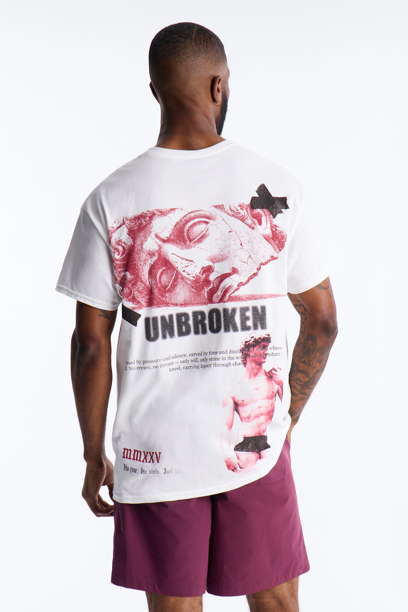 Unbroken And Focused Oversized Short Sleeve Tee - White