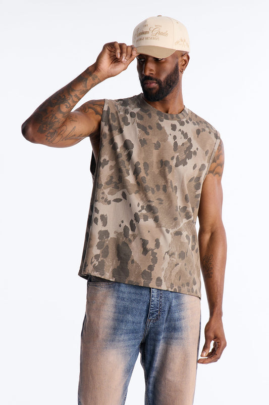 Cropped Muscle Tee - Grey