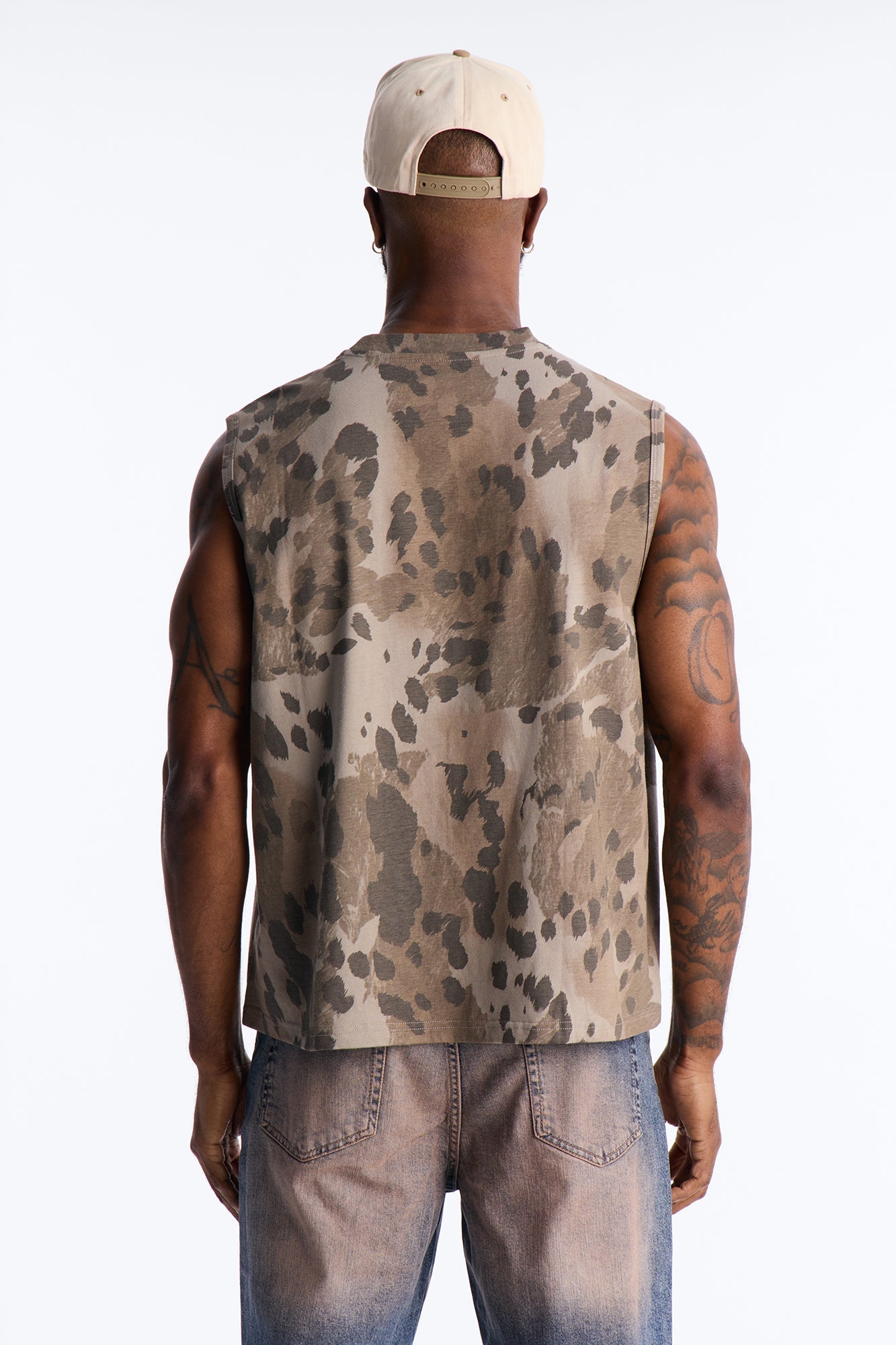Cropped Muscle Tee - Grey
