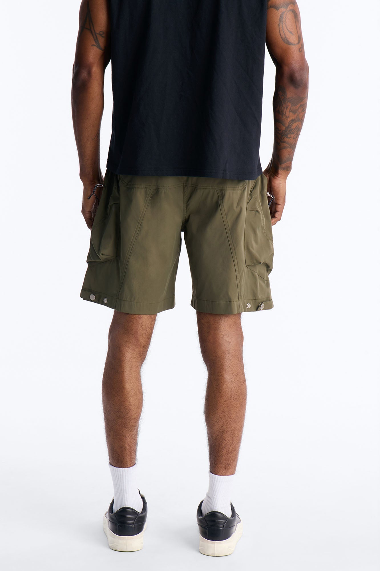 Relaxed Pearson Gates Multi Straps Utility Short - Olive