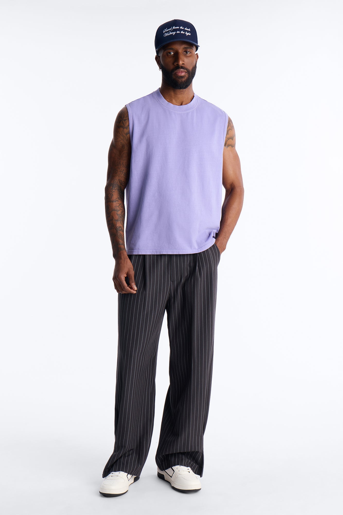 Cropped Muscle Tee - Lavender