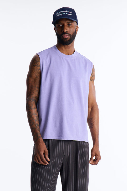 Cropped Muscle Tee - Lavender