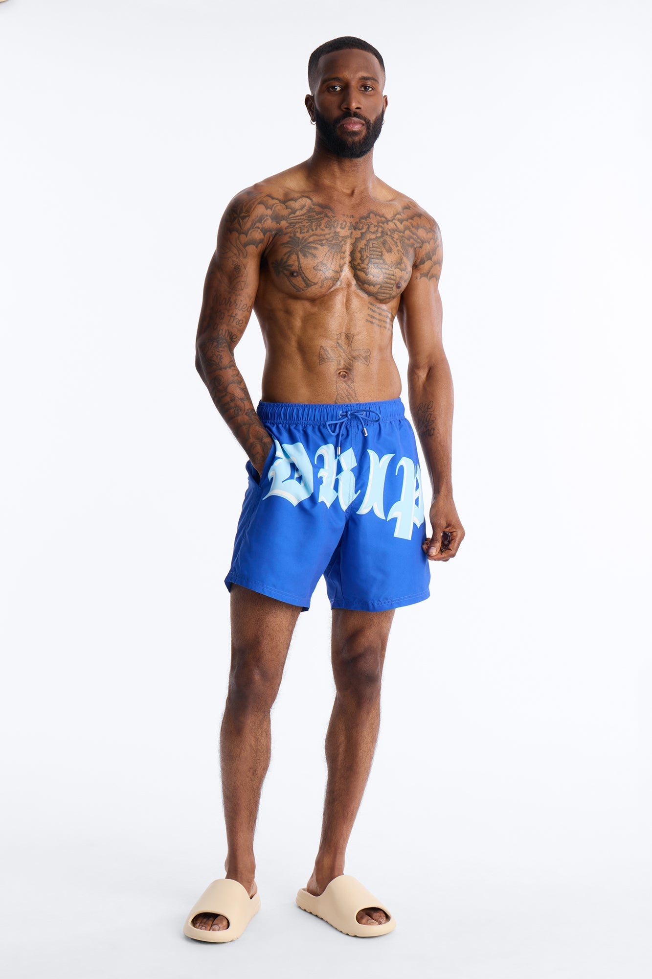 All The Drip Swim Trunk 7″ - Blue