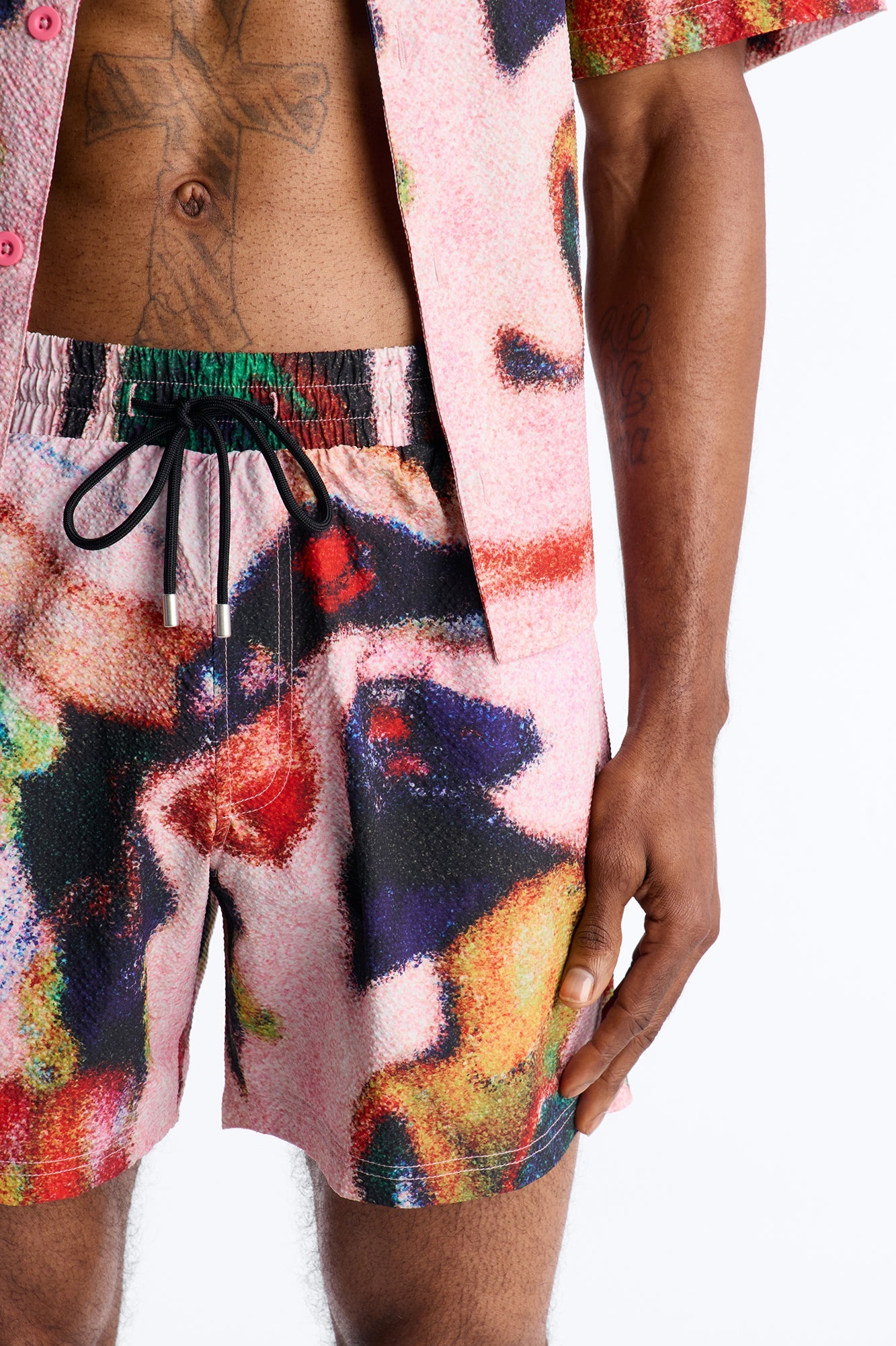 Euphoric Blur Seersucker Swim Trunk 6″ - Multi Color