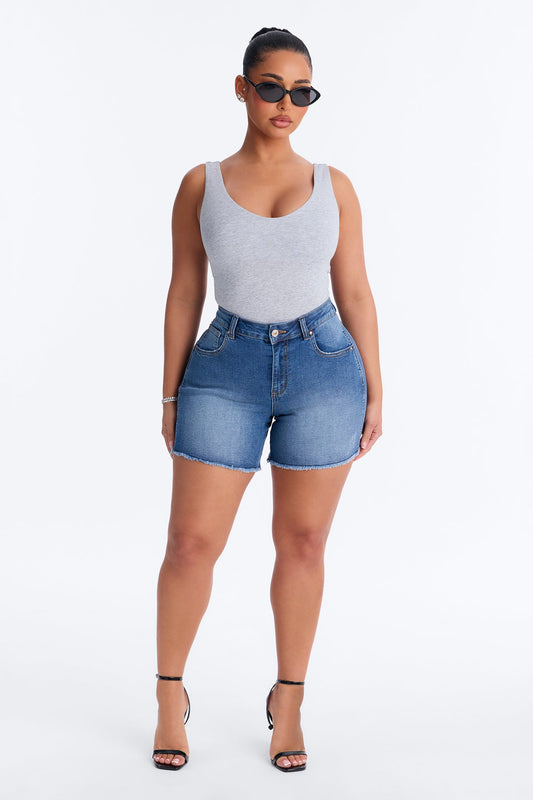 Del Mar Stretch Bermuda Shorts - Dark Wash