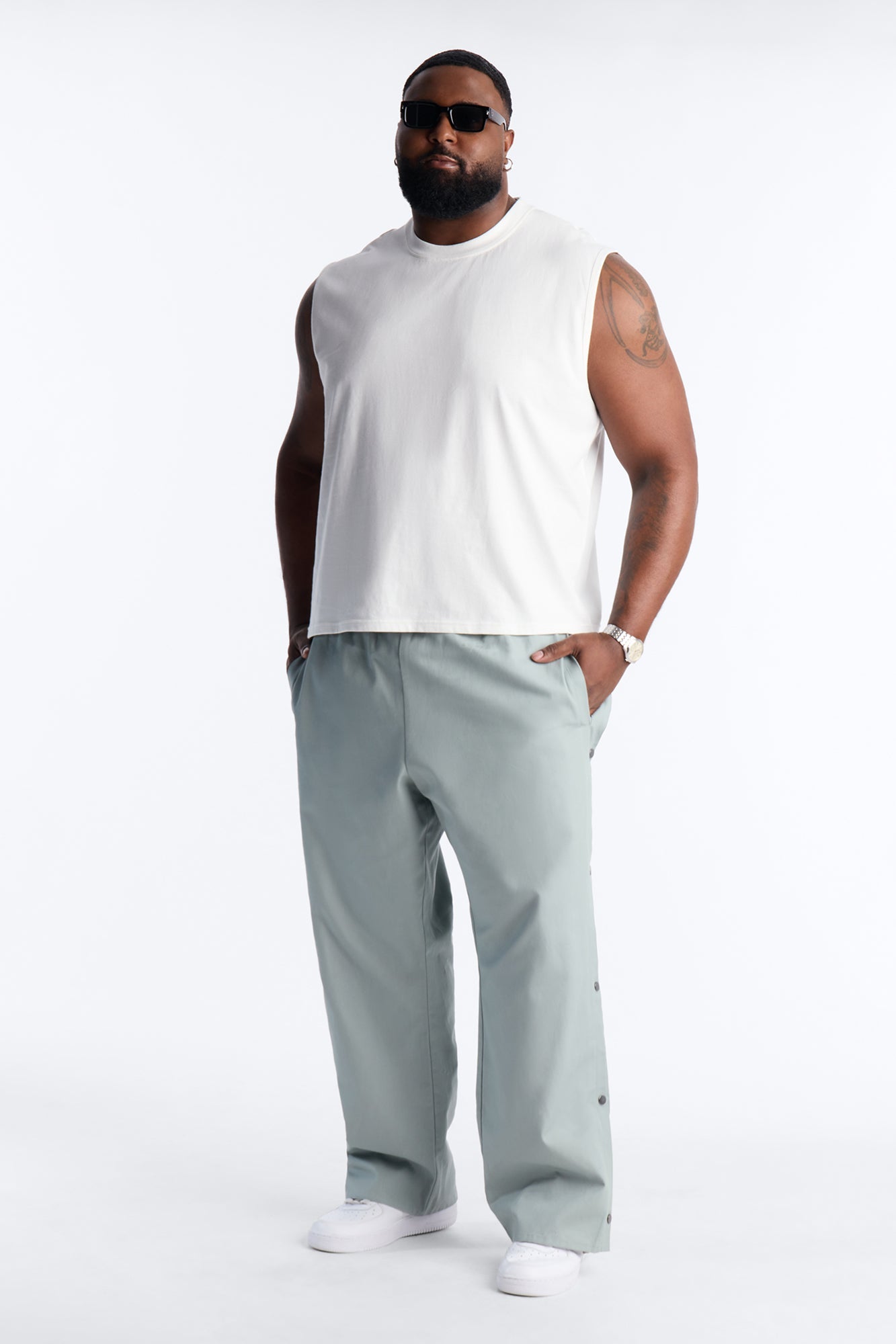 Cropped Muscle Tee - White