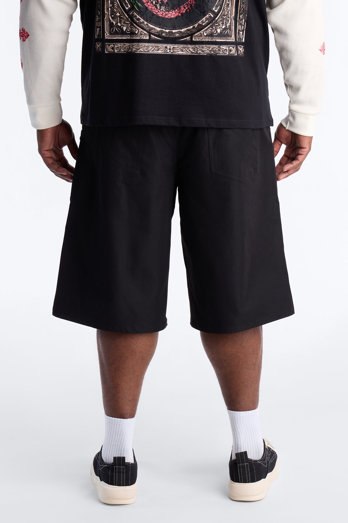 Baggy Silver Springs Studded Short - Black