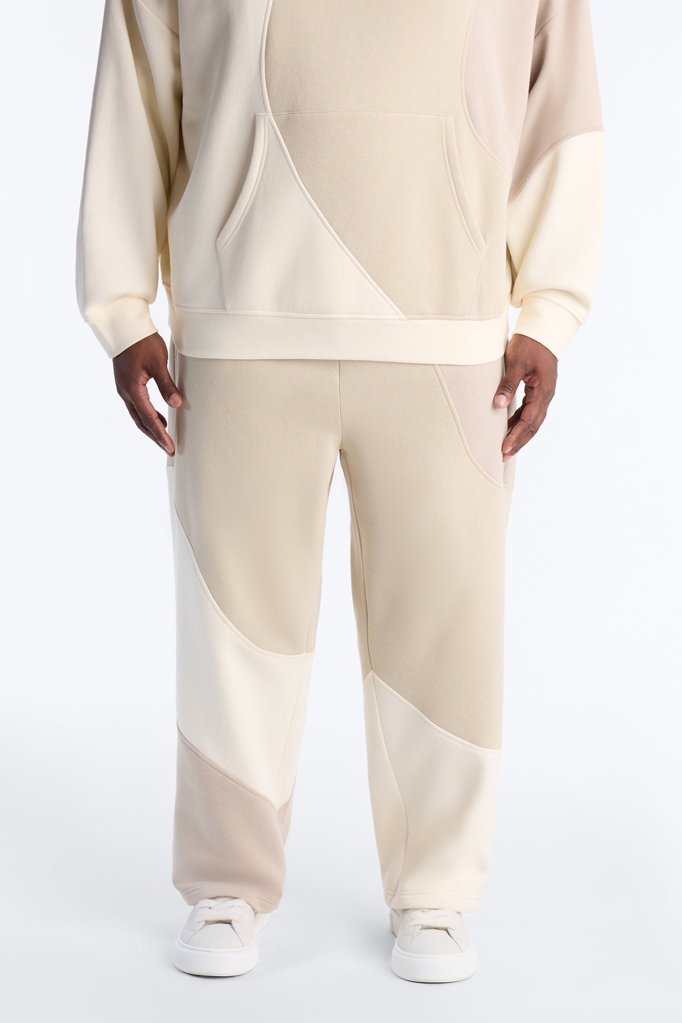 Neapolitan Paneled Straight Sweatpants - Taupe