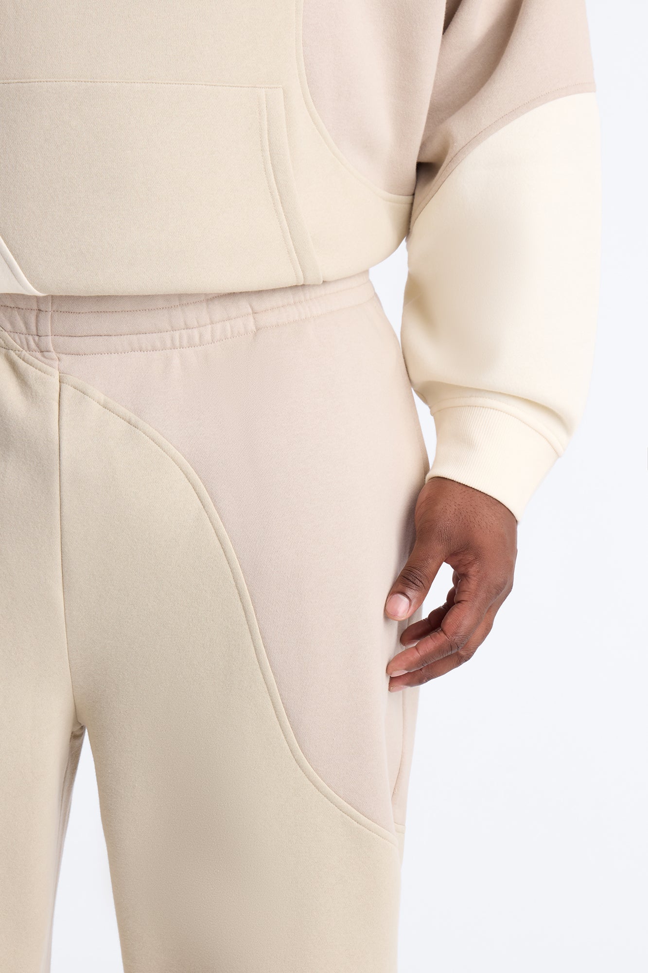 Neapolitan Paneled Straight Sweatpants - Taupe