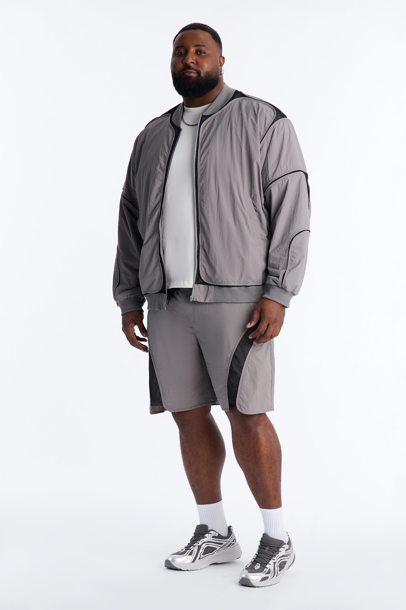 Relaxed Courtside Mesh Paneled Short - Charcoal