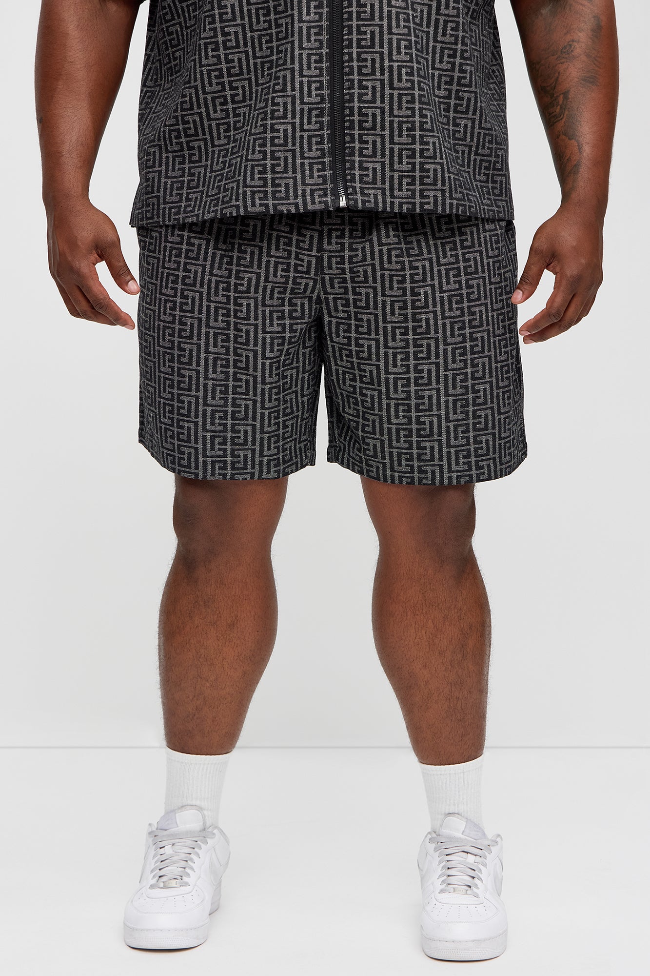 Fallon Jacquard Relaxed Shorts - Charcoal