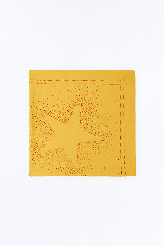 Rhinestone Star Graphic Large Bandana - Yellow