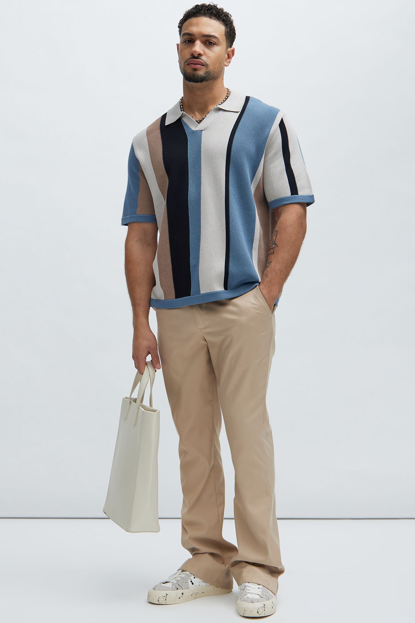 Kirk Knit Short Sleeve Polo - Taupe/combo