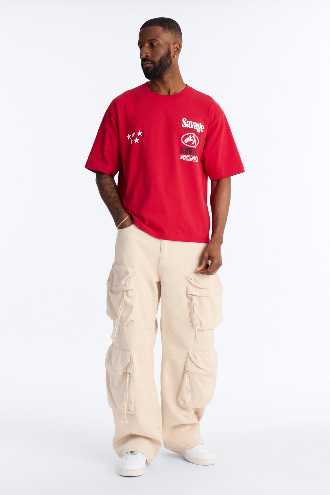 Savage Racing Insticts Boxy Short Sleeve Tee - Red