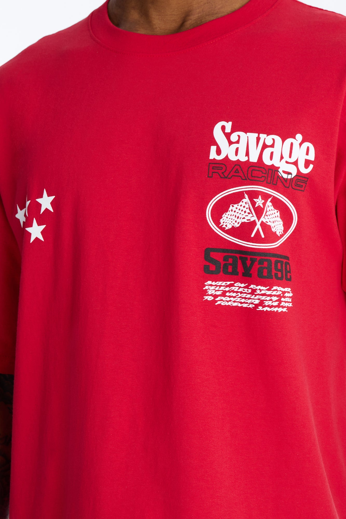 Savage Racing Insticts Boxy Short Sleeve Tee - Red