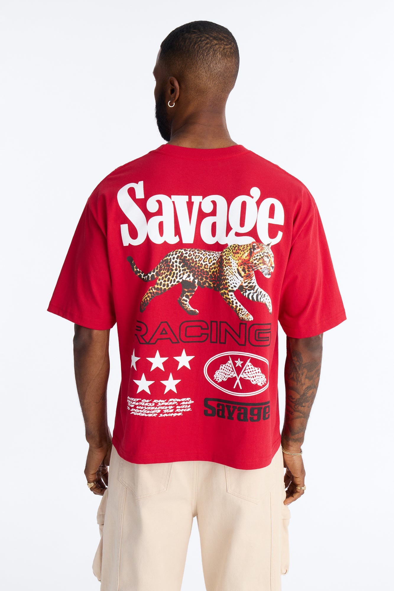 Savage Racing Insticts Boxy Short Sleeve Tee - Red
