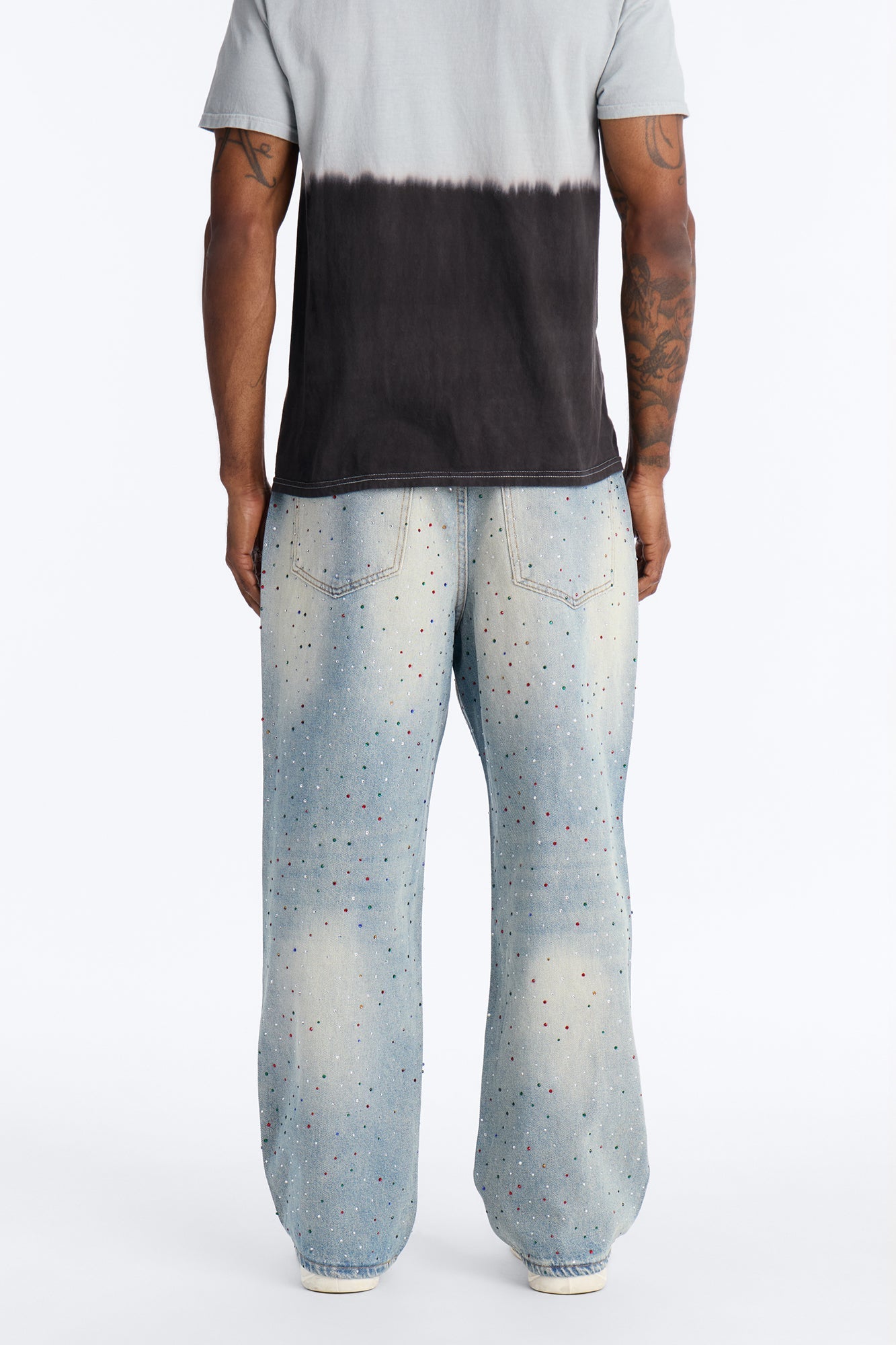Diamond Dust Baggy Jean - Medium Blue Wash