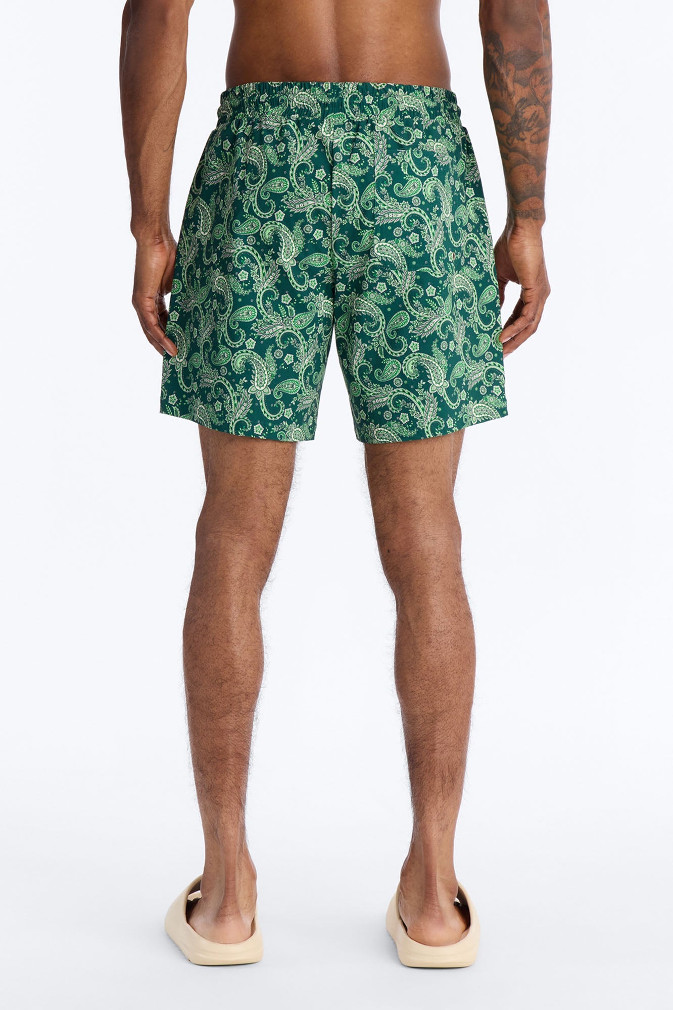 Paisley Elevated Printed Swim Trunk 7″ - Green