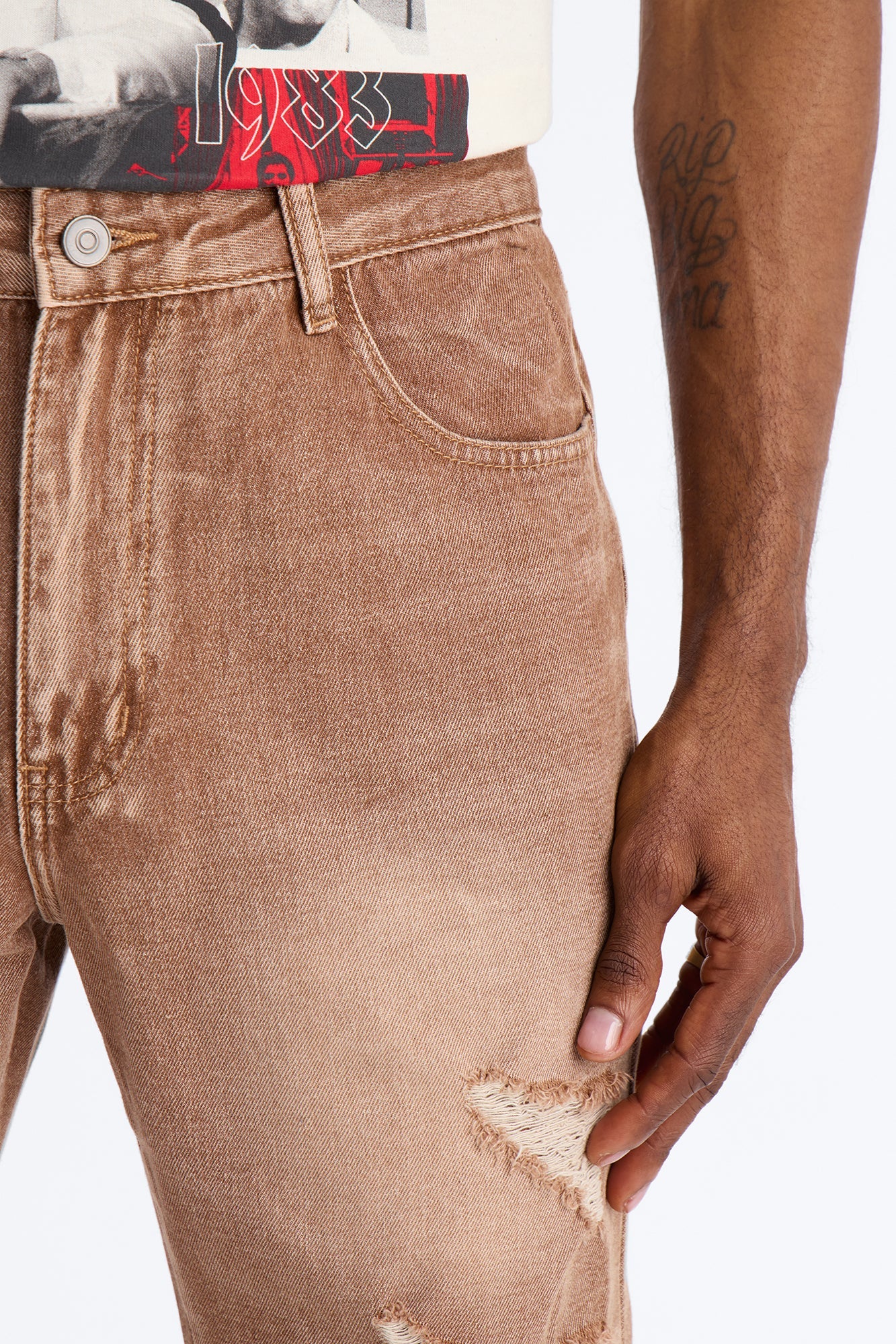 Straight Down The Street Ripped Jeans - Dark Brown