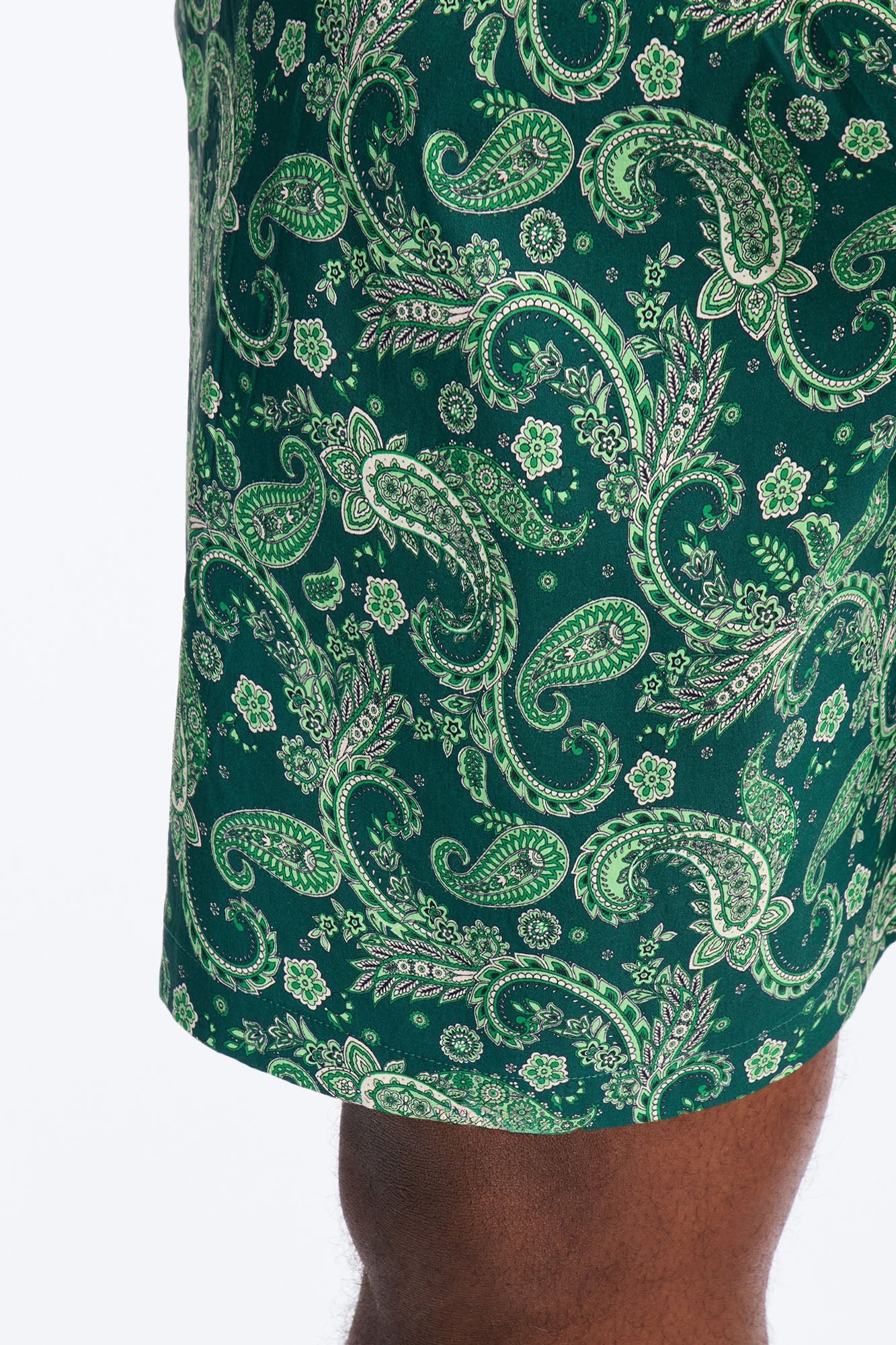 Paisley Elevated Printed Swim Trunk 7″ - Green
