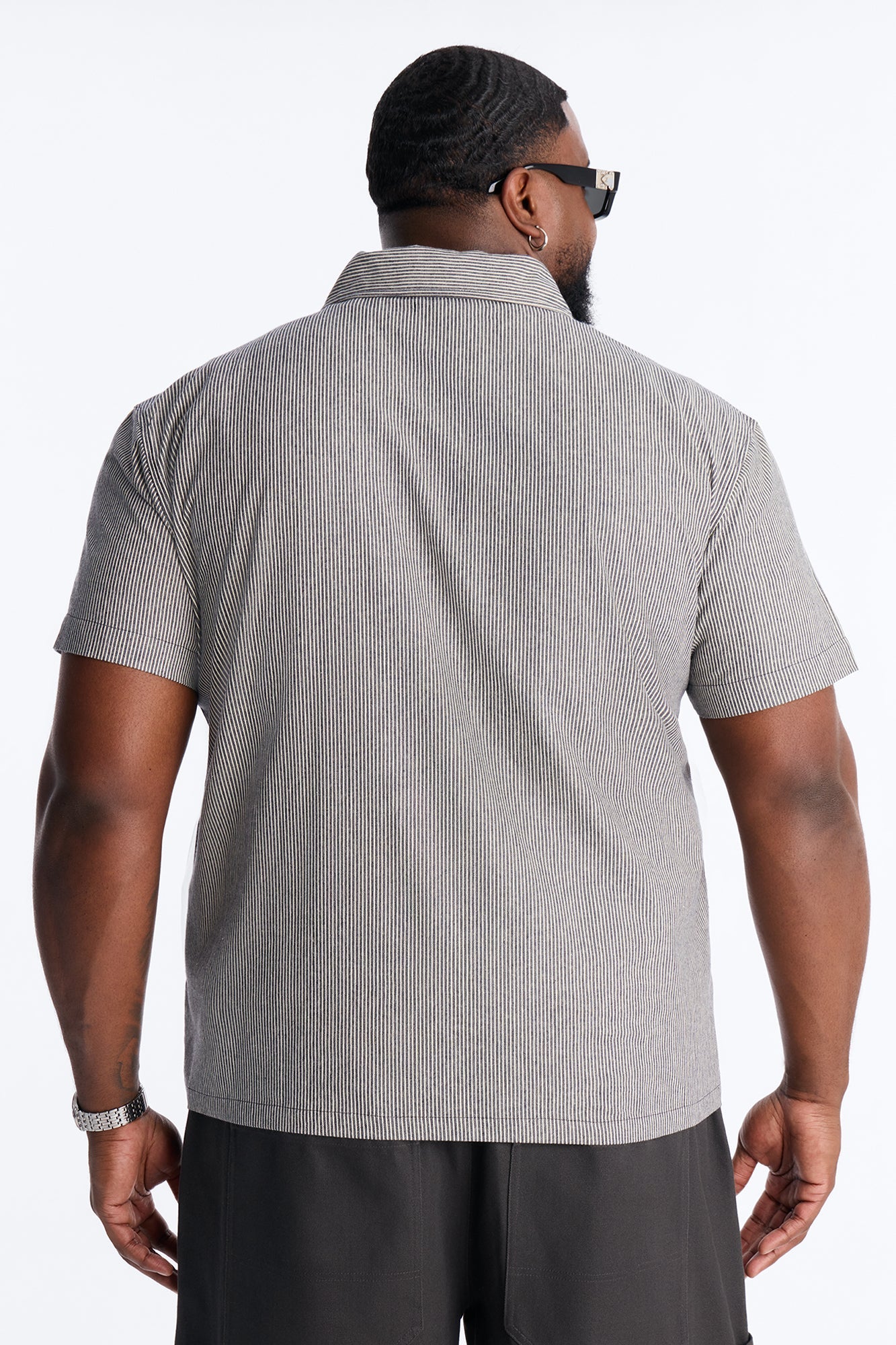 Hot Road Quarter Zip Short Sleeve Polo - Grey