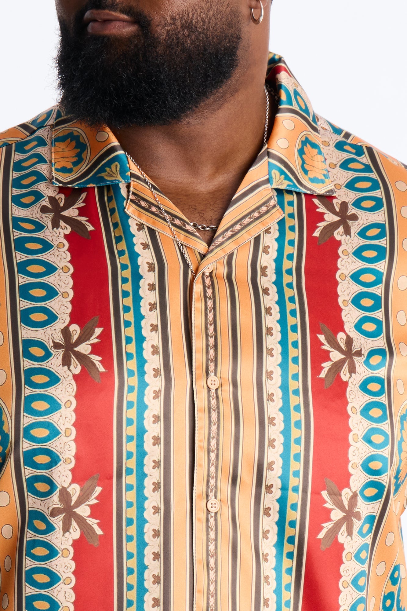Monaco Cuban Collar Button Up Shirt - Burgundy