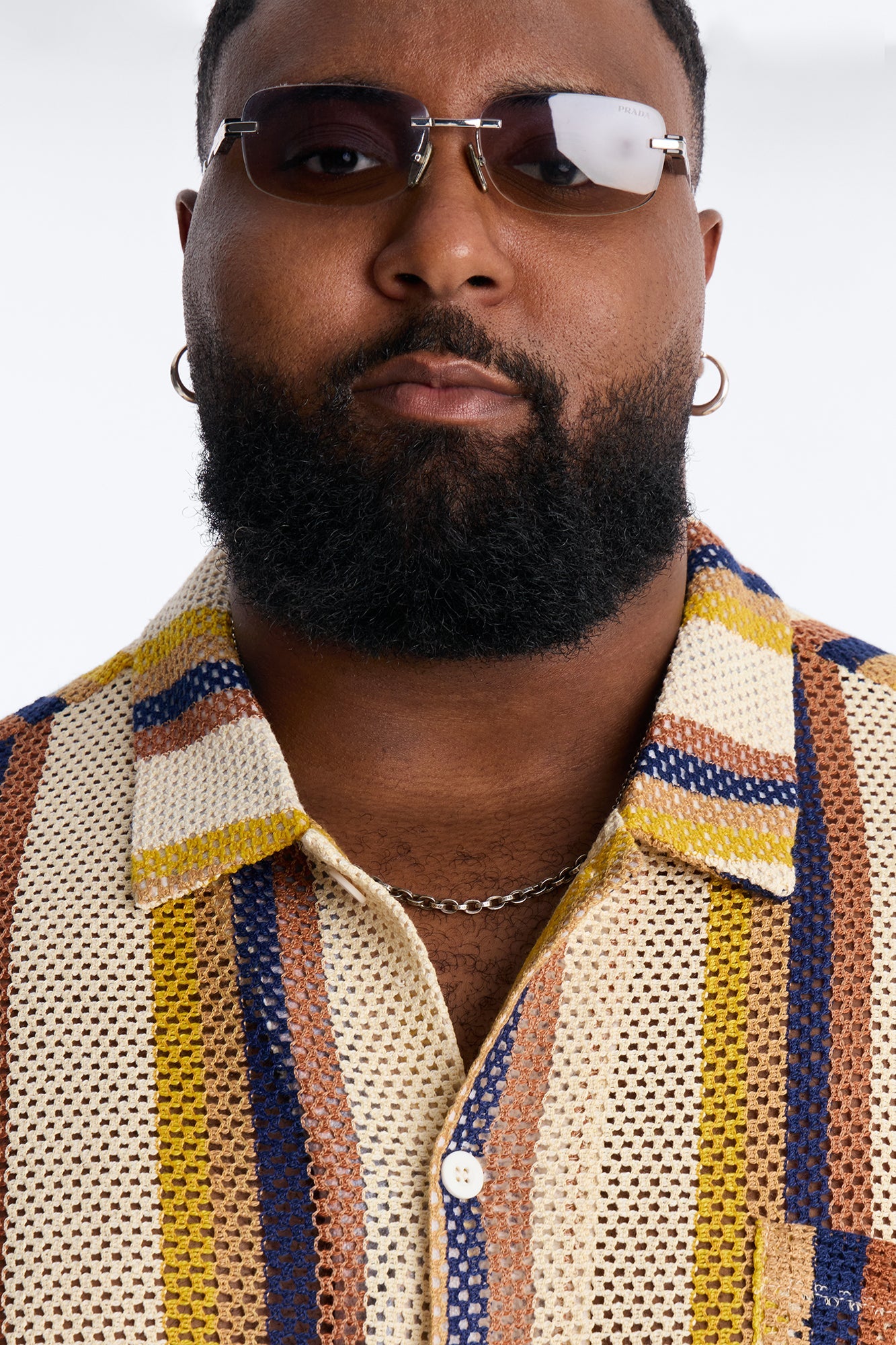 CDMX Crochet Button Up Shirt - Cream