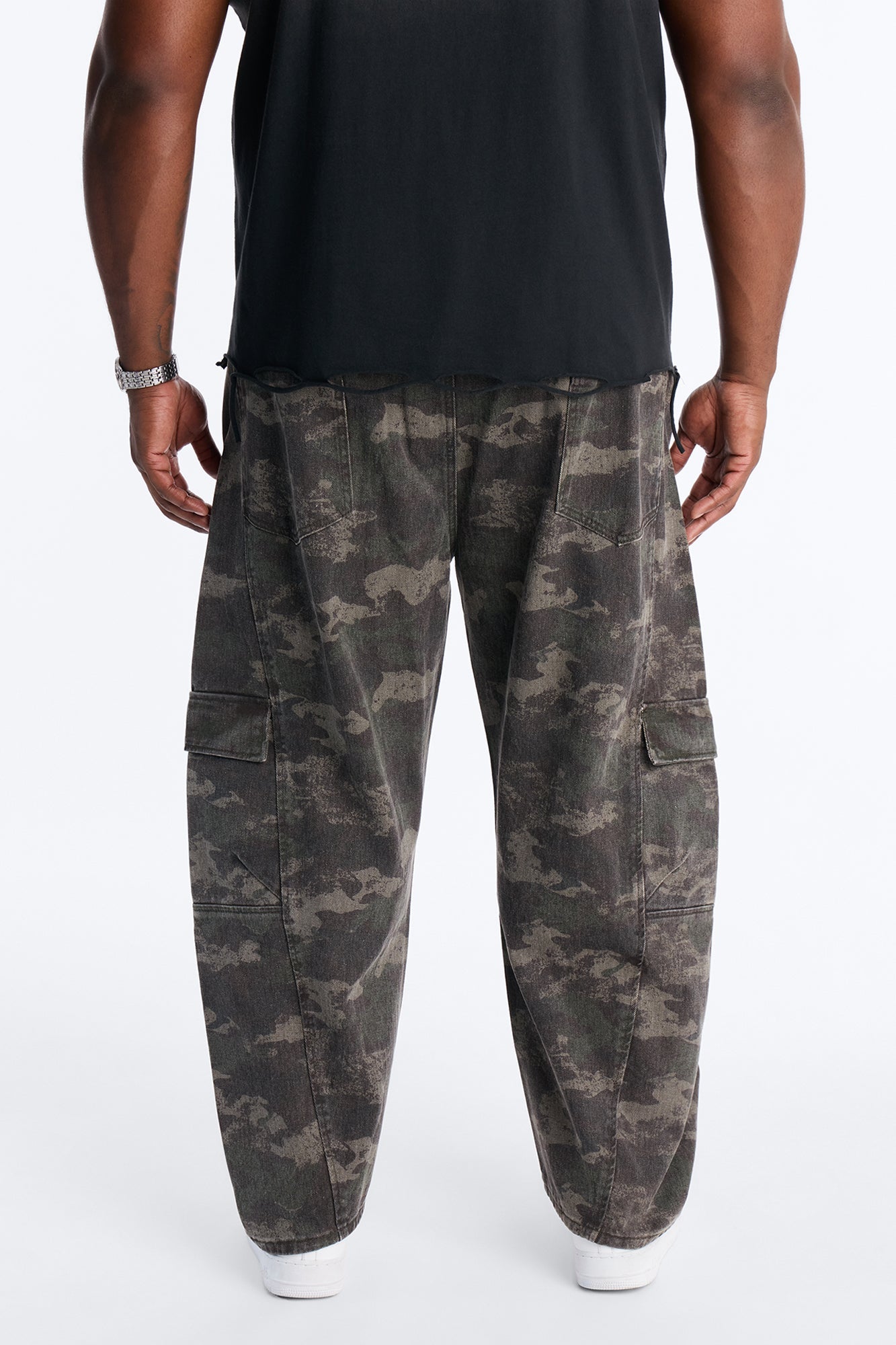 Combat Seams Barrel Jeans - Camouflage
