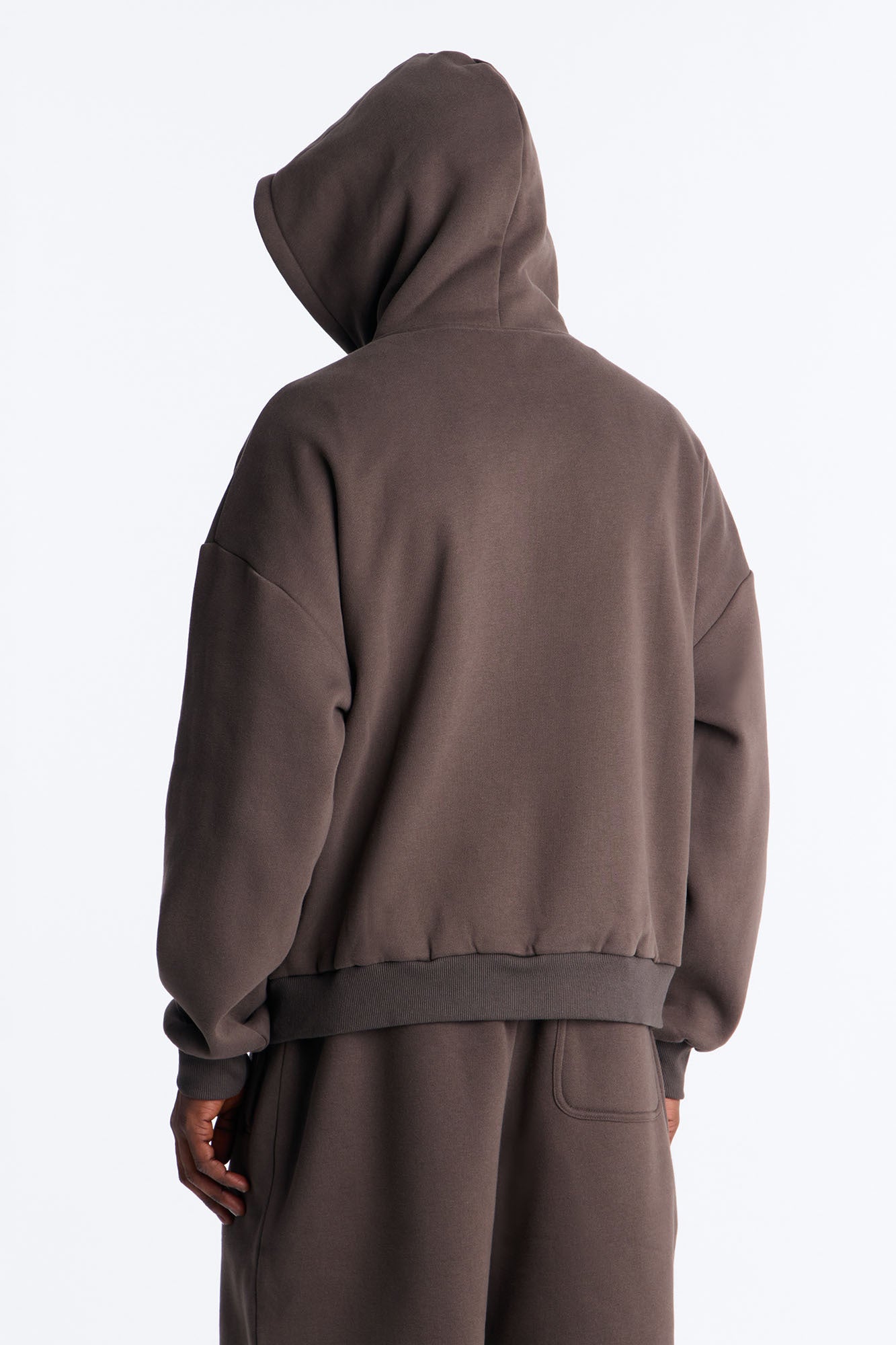 Oversized Bandana Scarf Duo Hoodie - Brown