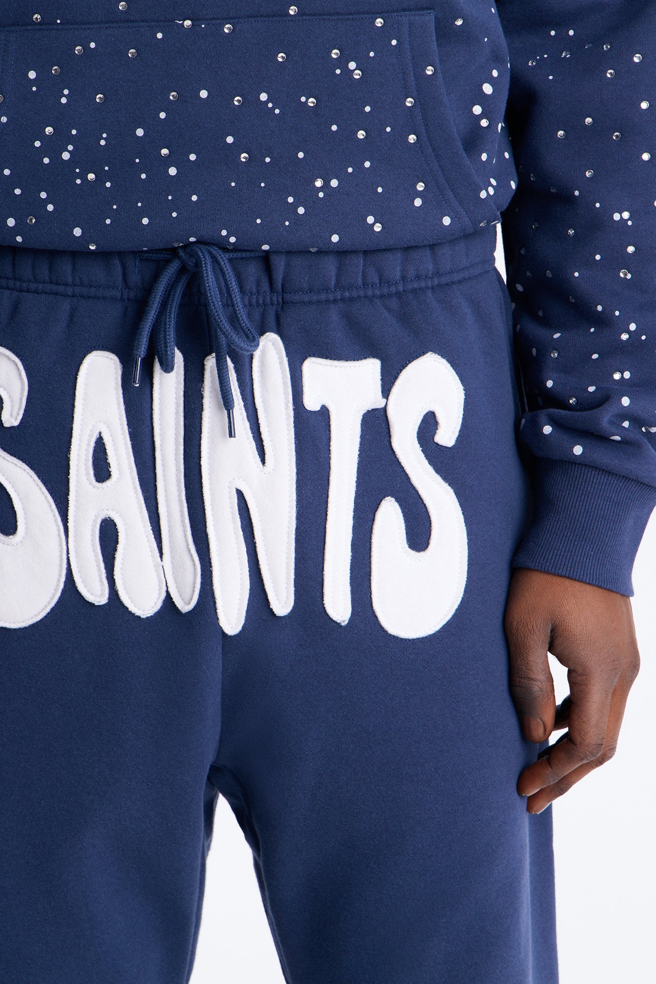 Saints Rhinestones Sweatpants - Navy