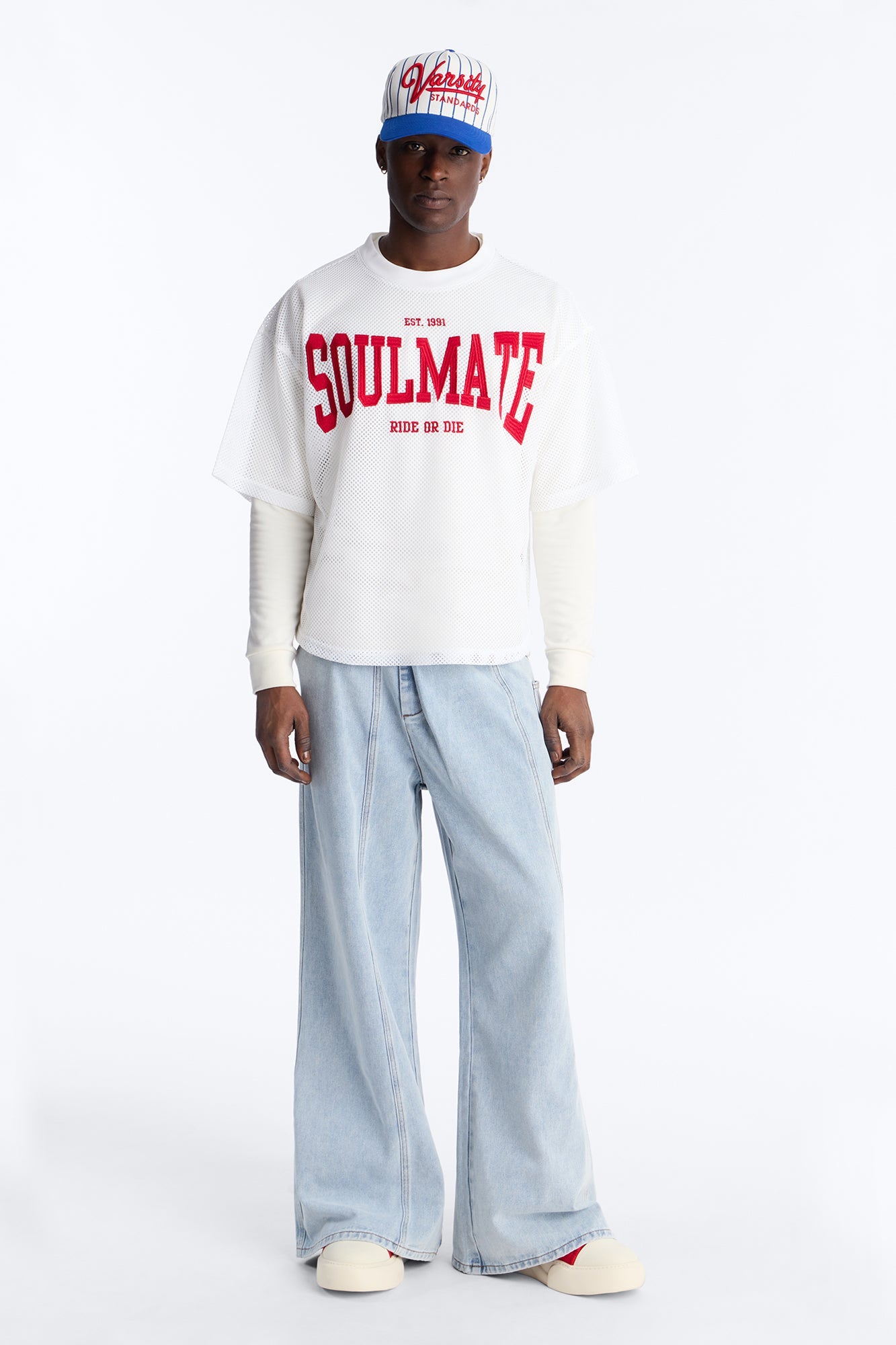 Soulmate Open Hole Mesh Top - White